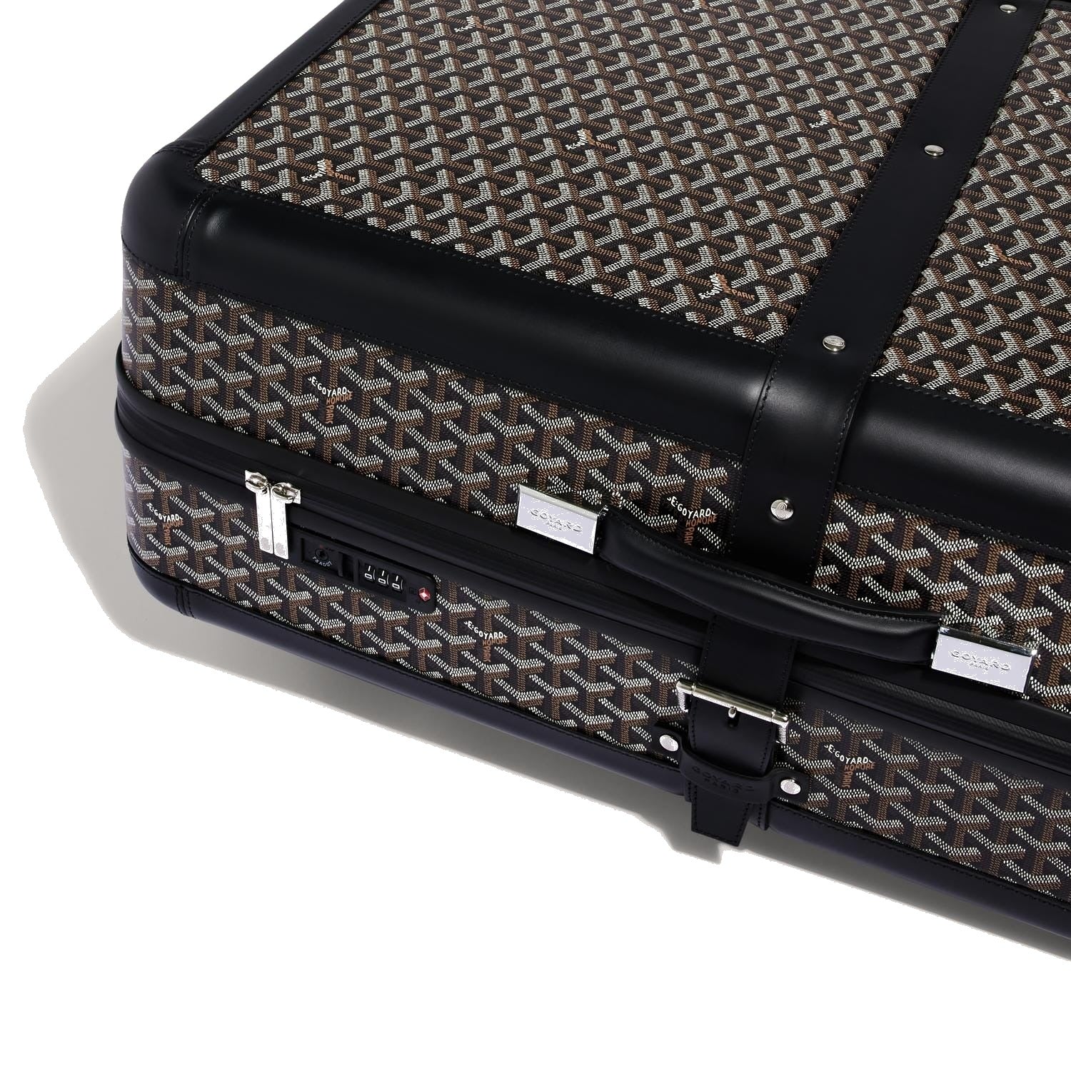 Canvas Rolling Suitcase - Large - Black - 4