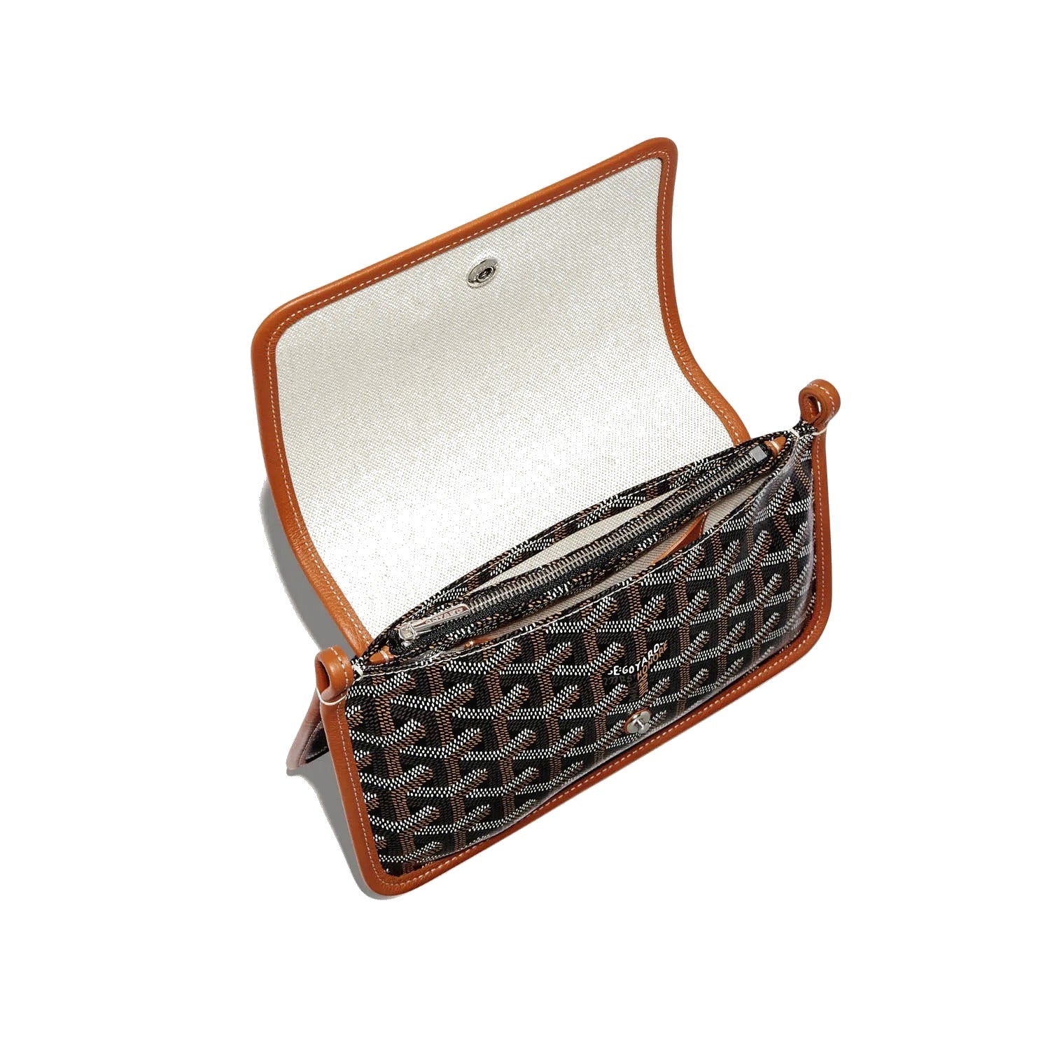 Crossbody Pouch Wallet - Black & Tan - 8