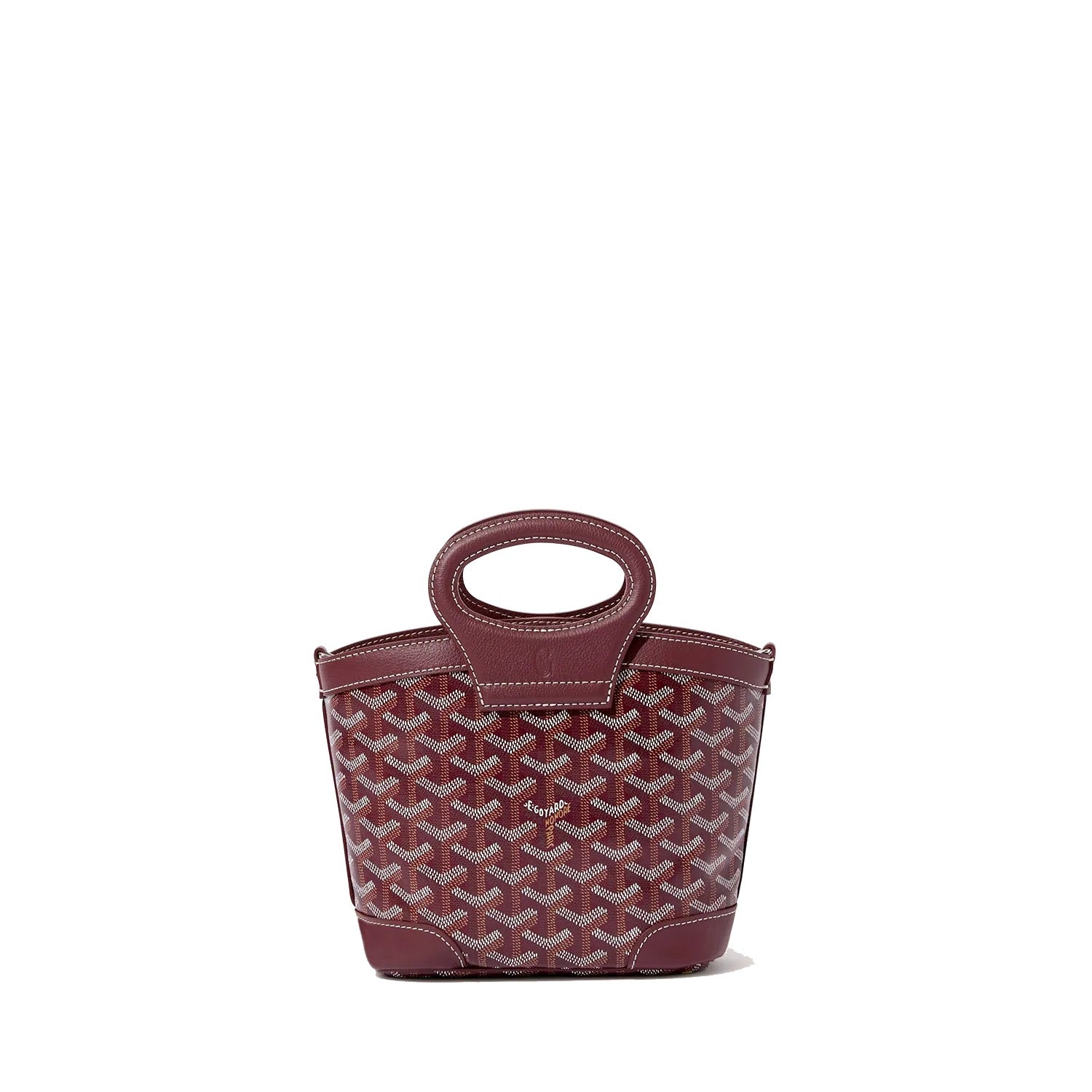 Drawstring Mini Bucket Bag - Burgundy - 34