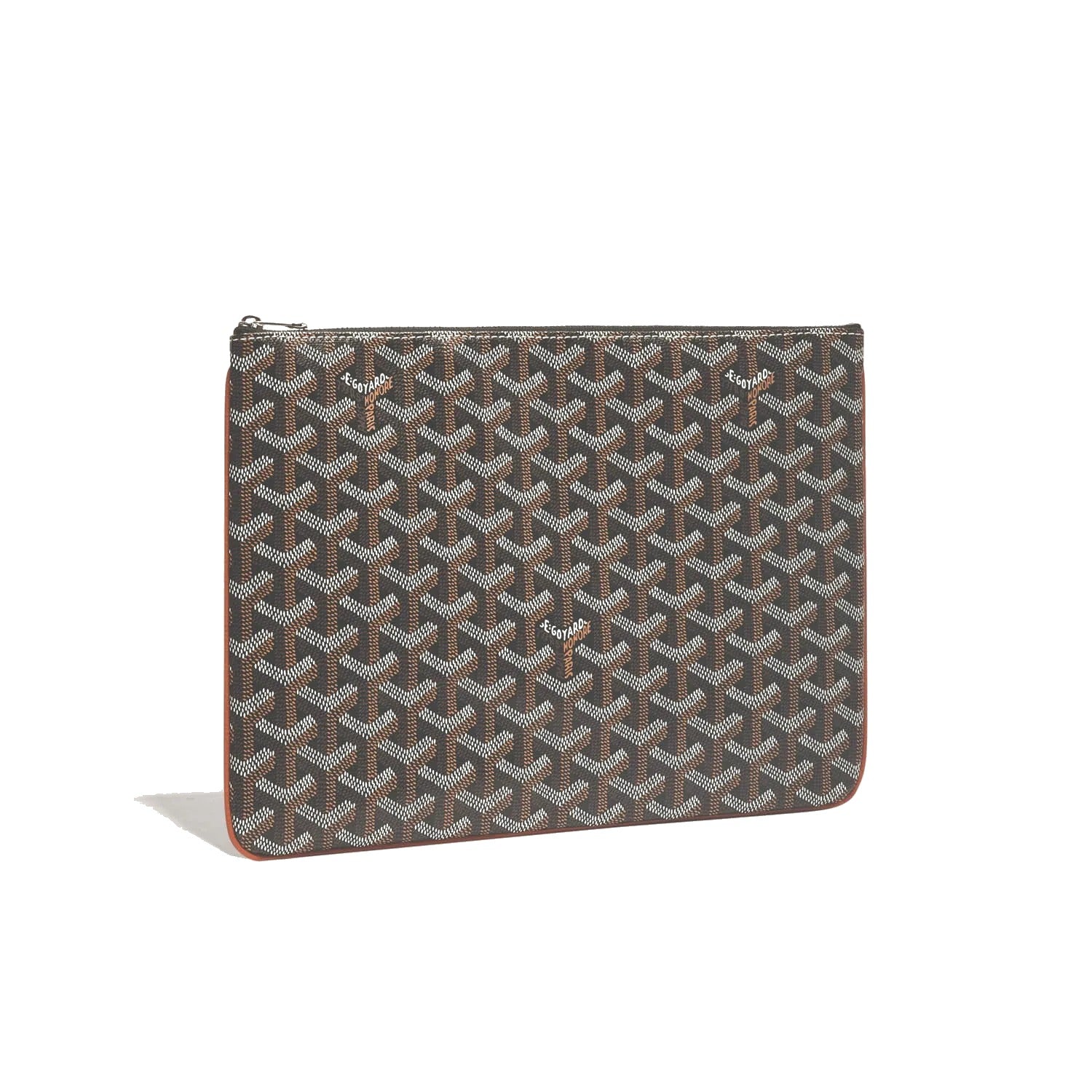 Flat Document Pouch - Medium - Black & Tan