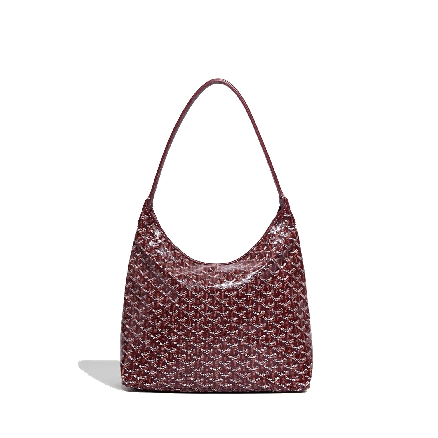 Slouchy Hobo Shoulder Bag - Burgundy - 50