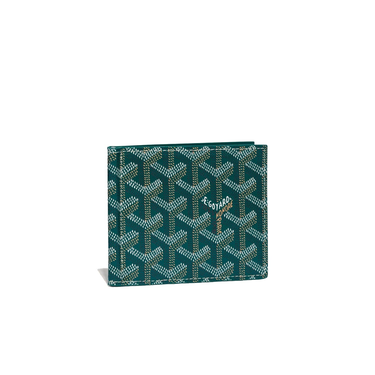 Leather Money Clip Card Holder - Green