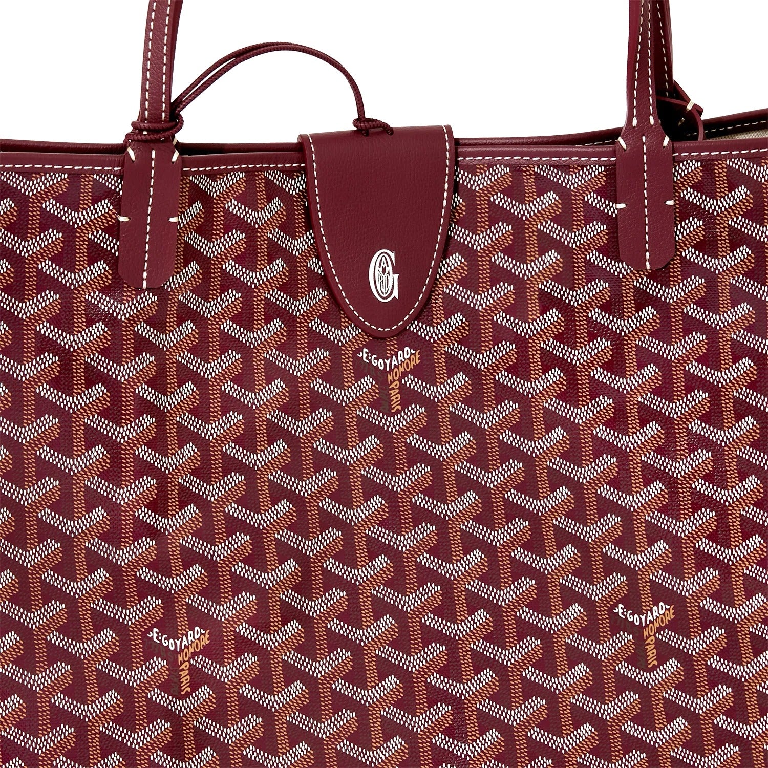 Personalized Initials Canvas Tote - Large - Burgundy - 51