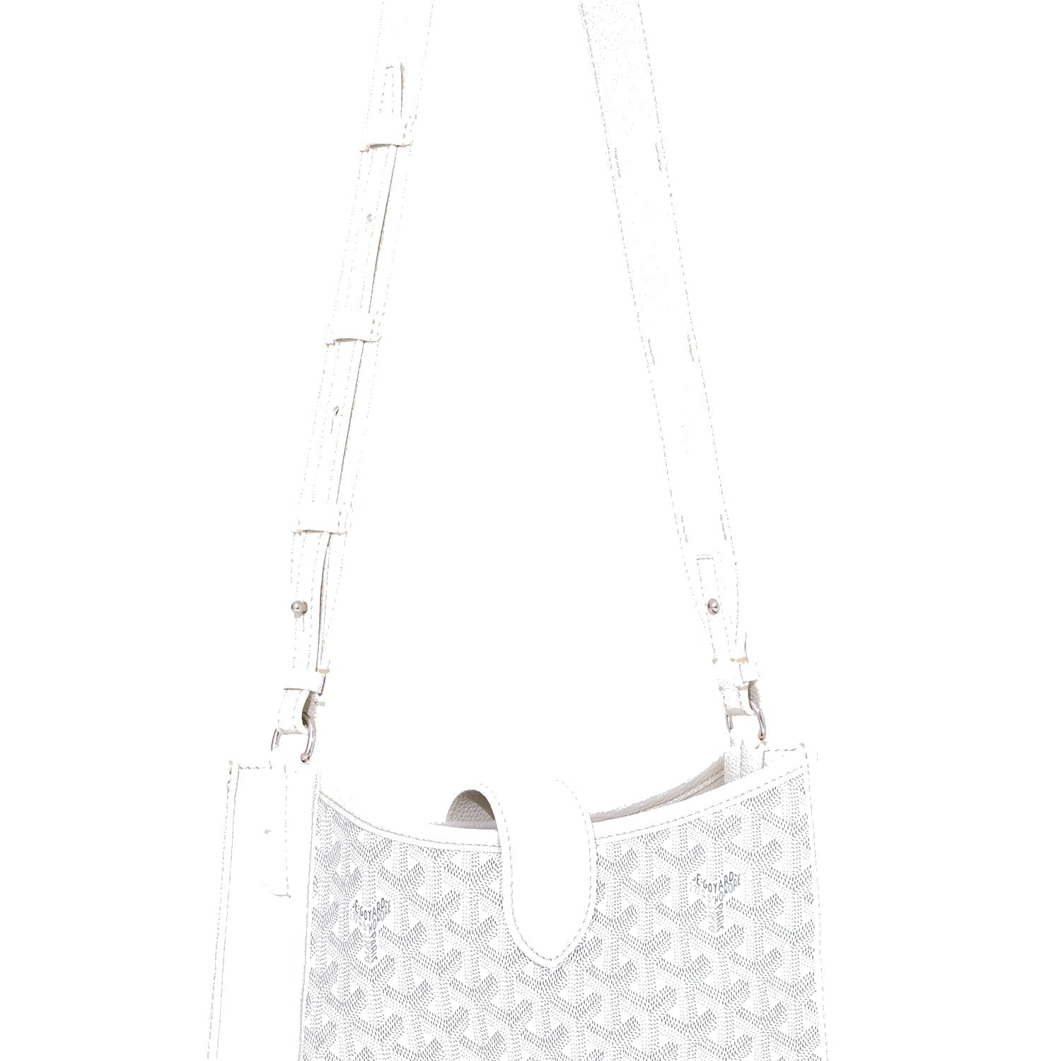 Canvas Flap Crossbody Bag - White - 50