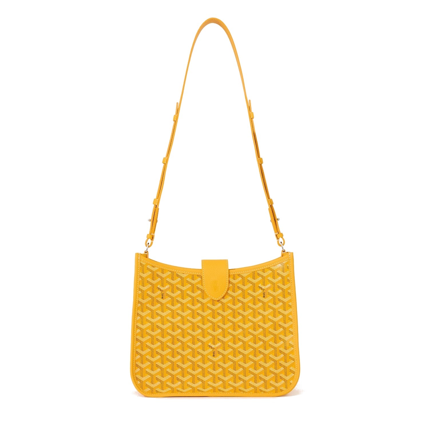 Canvas Flap Crossbody Bag - Yellow - 24