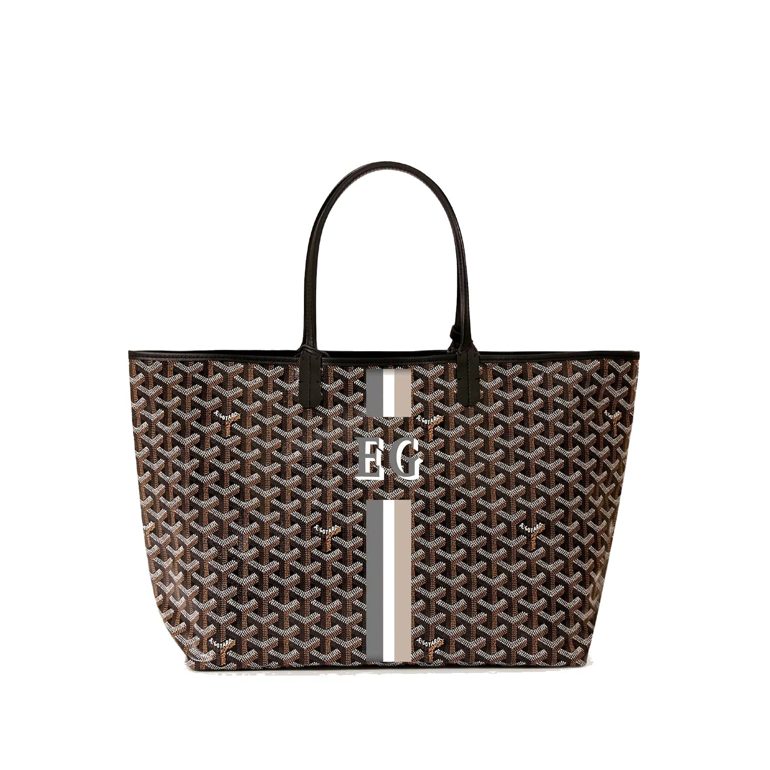 Canvas Tote with Personalized Stripes - Small - Black - 2