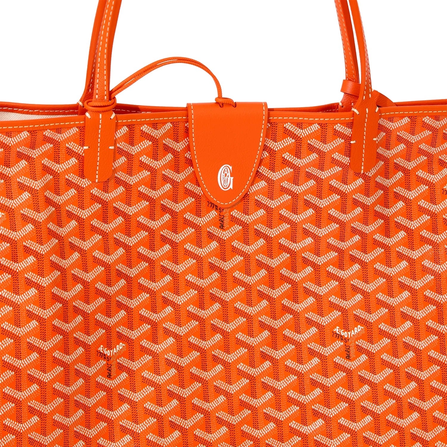 Personalized Initials Canvas Tote - Large - Orange - 21