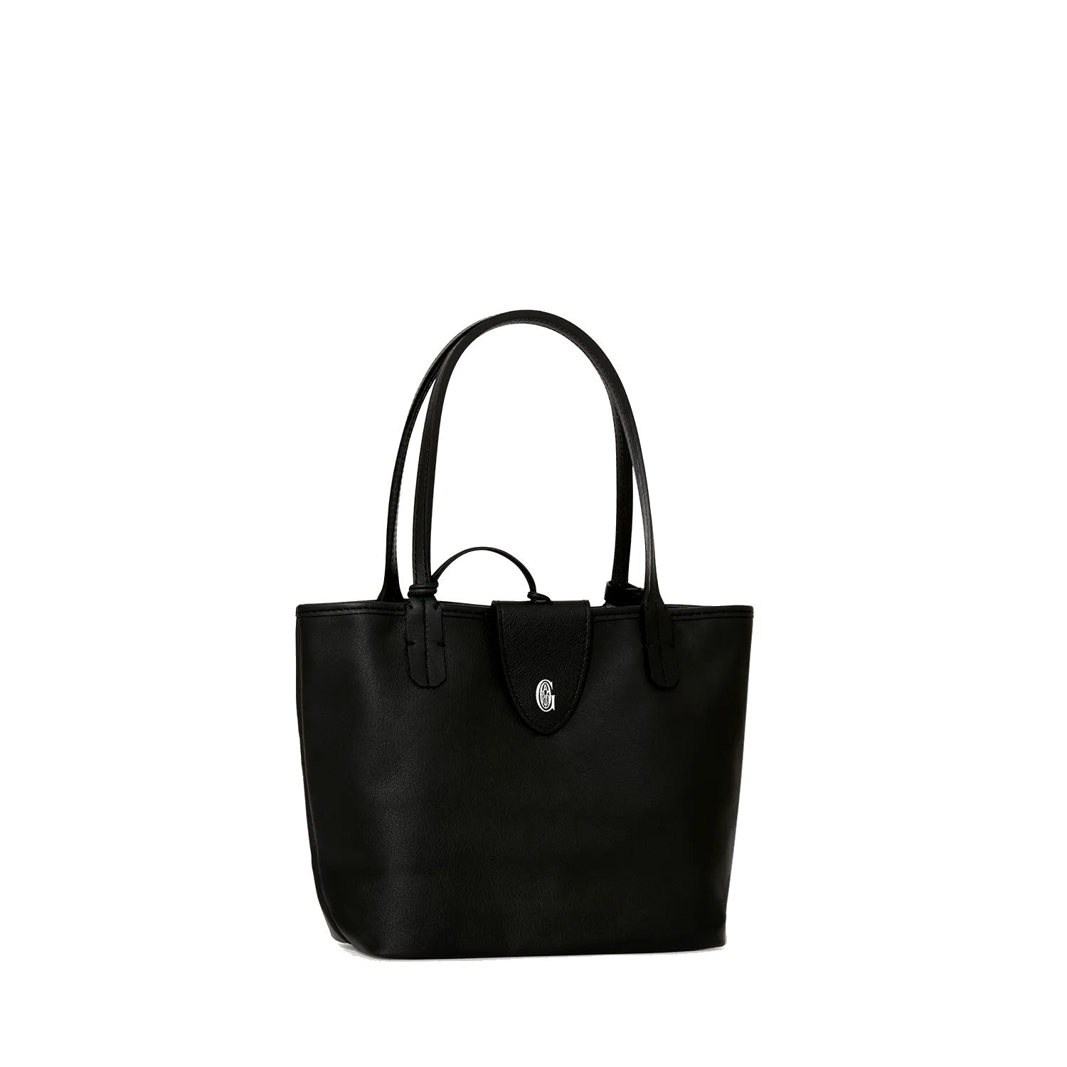 Reversible Leather Mini Tote - Black