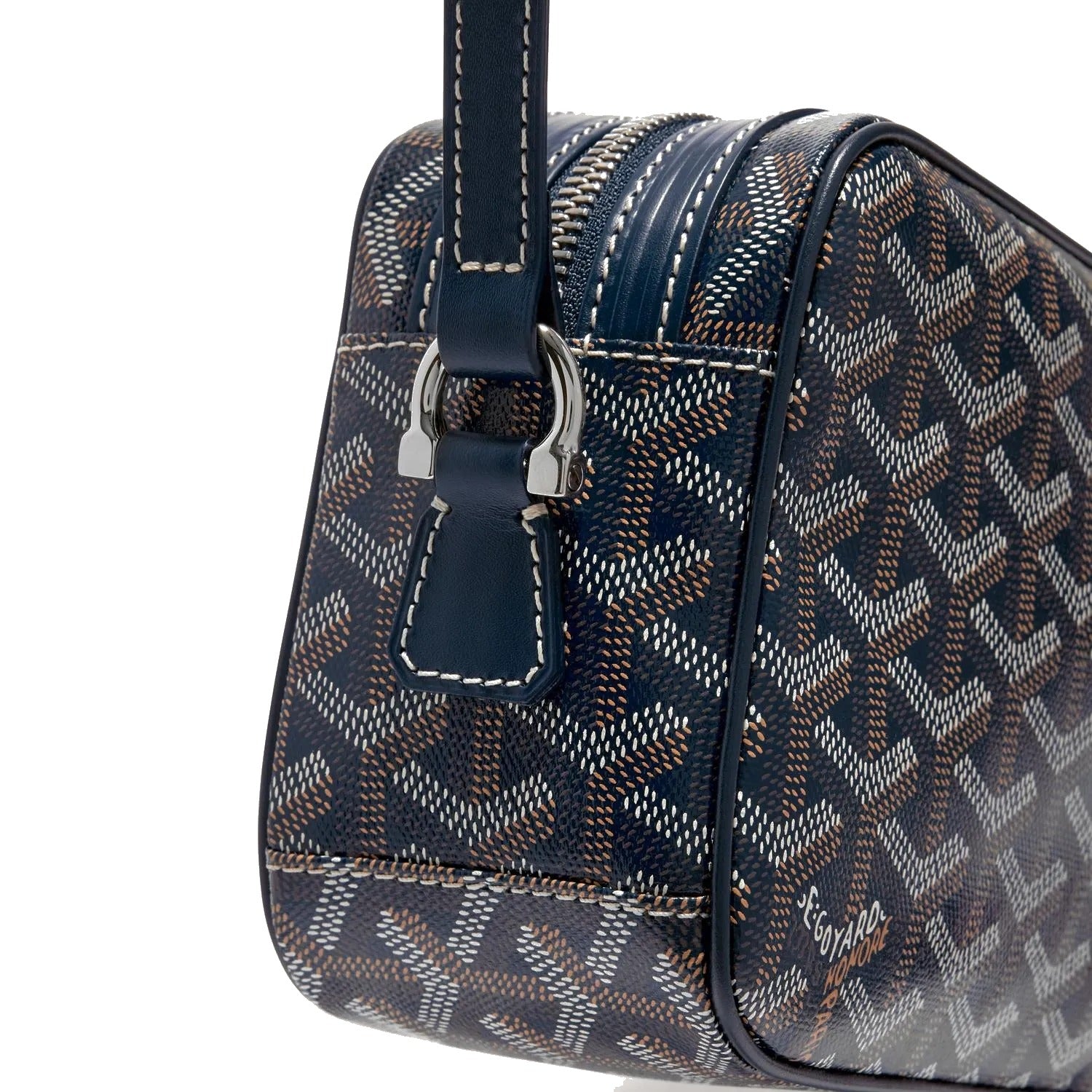 Compact Crossbody Flap Bag - Navy Blue - 32