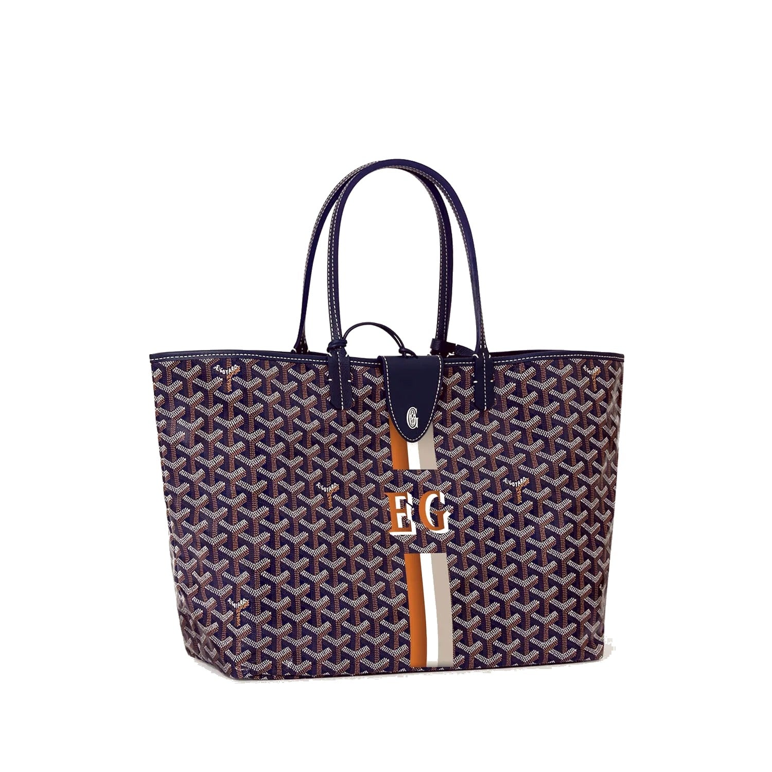 Canvas Tote with Personalized Stripes - Small - Navy Blue