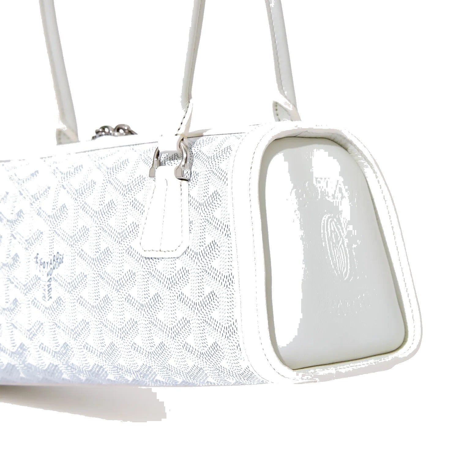 Round Structured Top-Handle Bag - White - 49