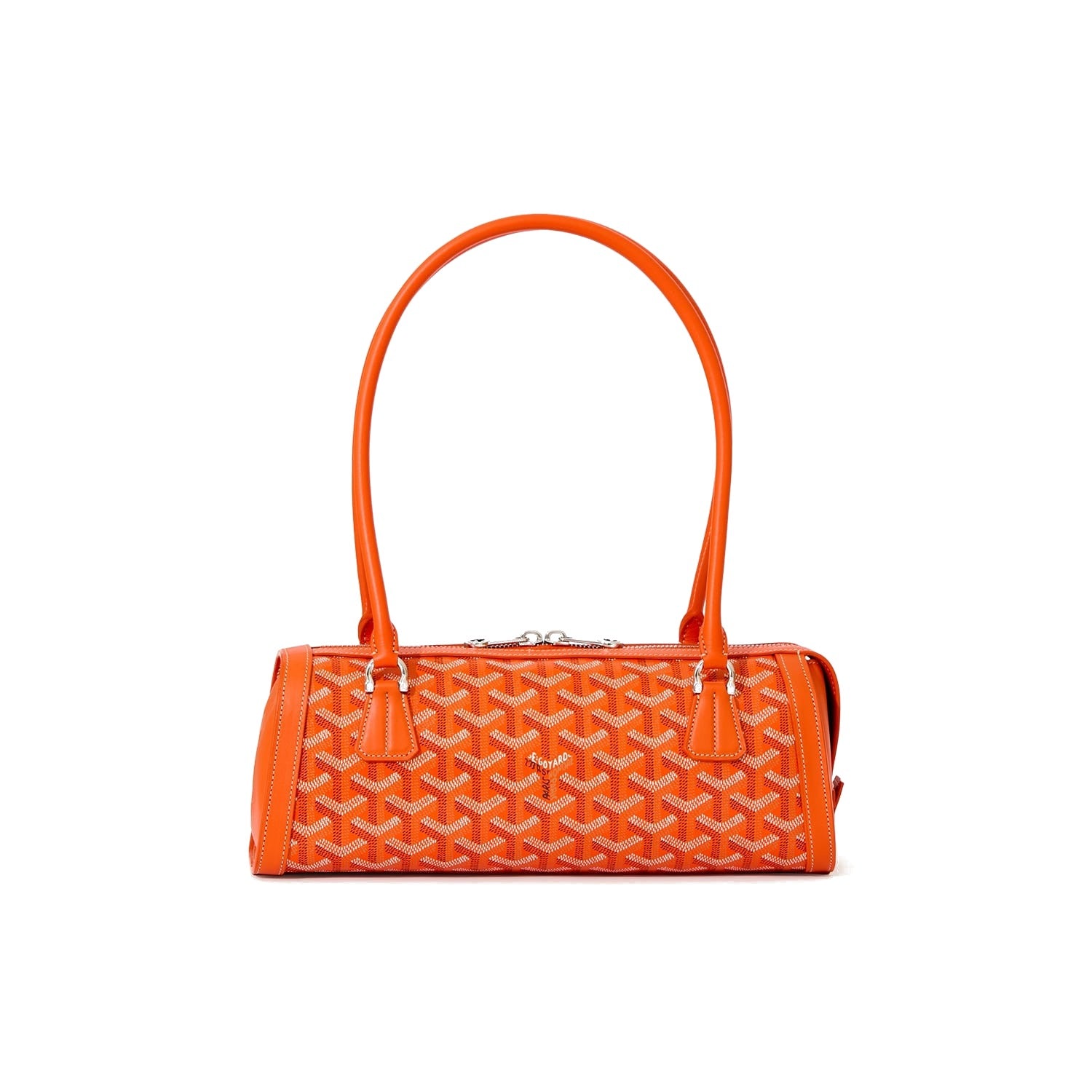 Round Structured Top-Handle Bag - Orange - 17