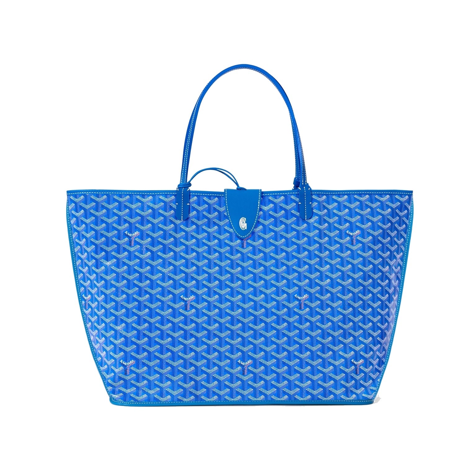Reversible Leather Tote Bag - Large - Sky Blue - 33