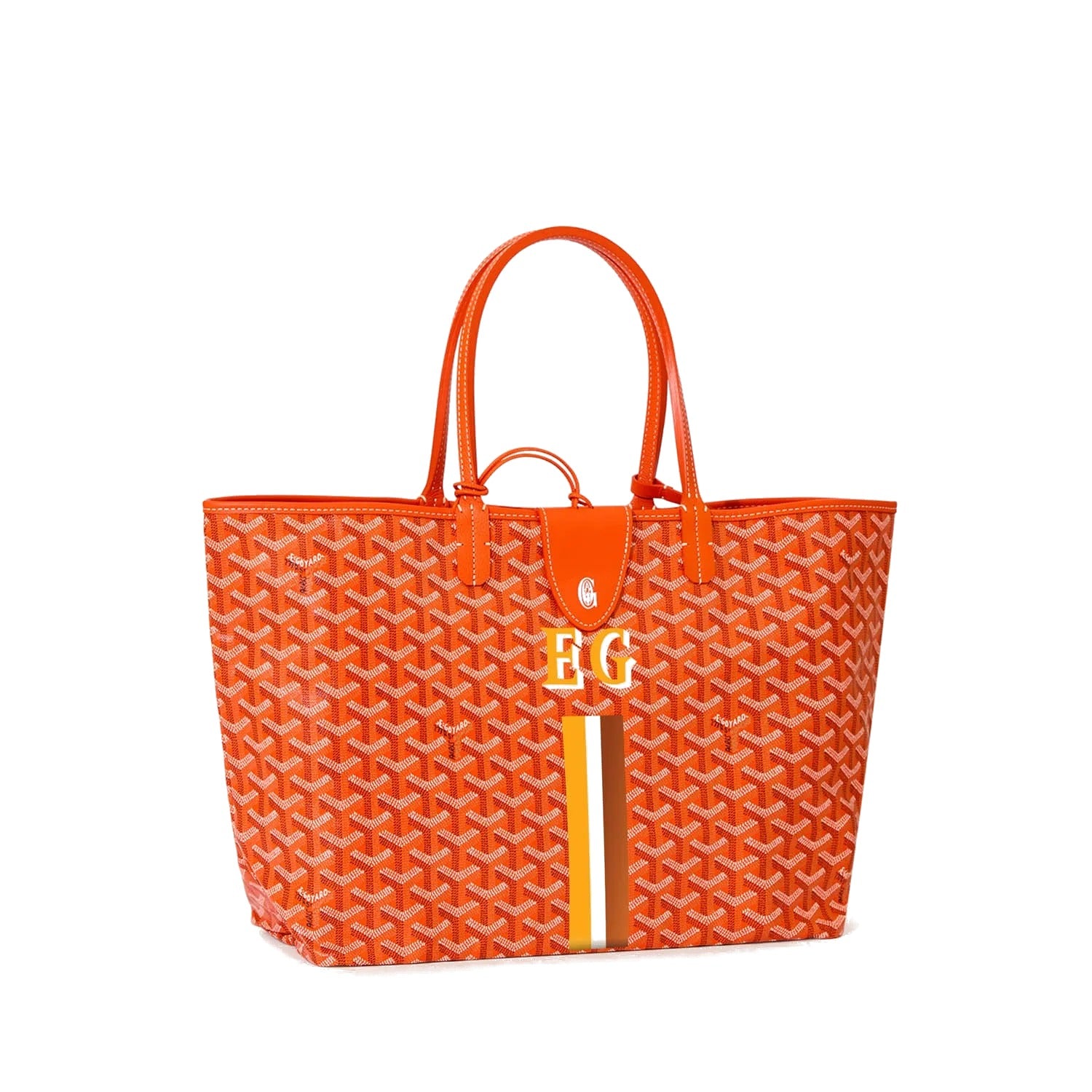 Canvas Tote with Personalized Stripes - Small - Orange