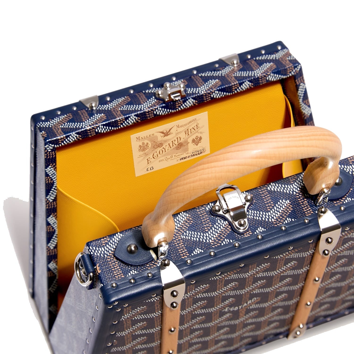 Mini Structured Trunk Crossbody - Navy Blue - 19