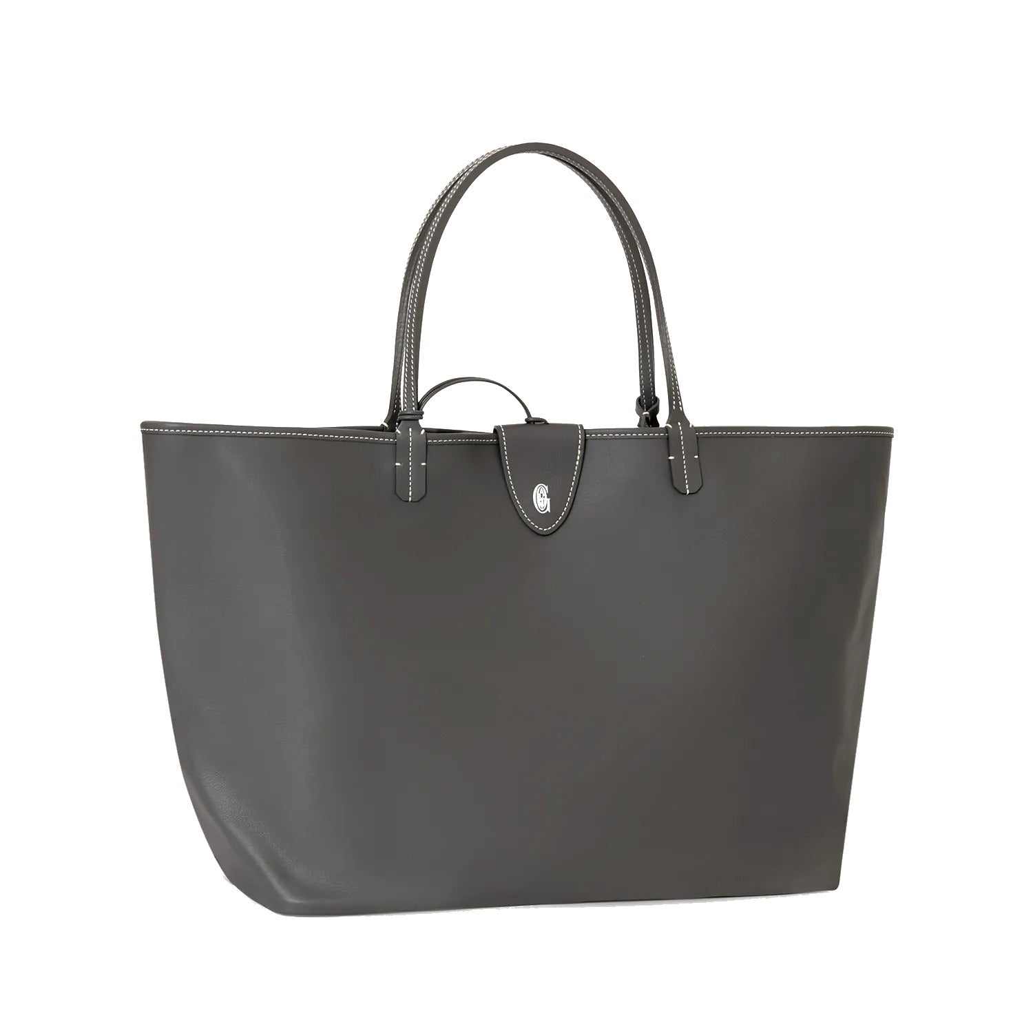 Reversible Leather Tote Bag - Large - Grey