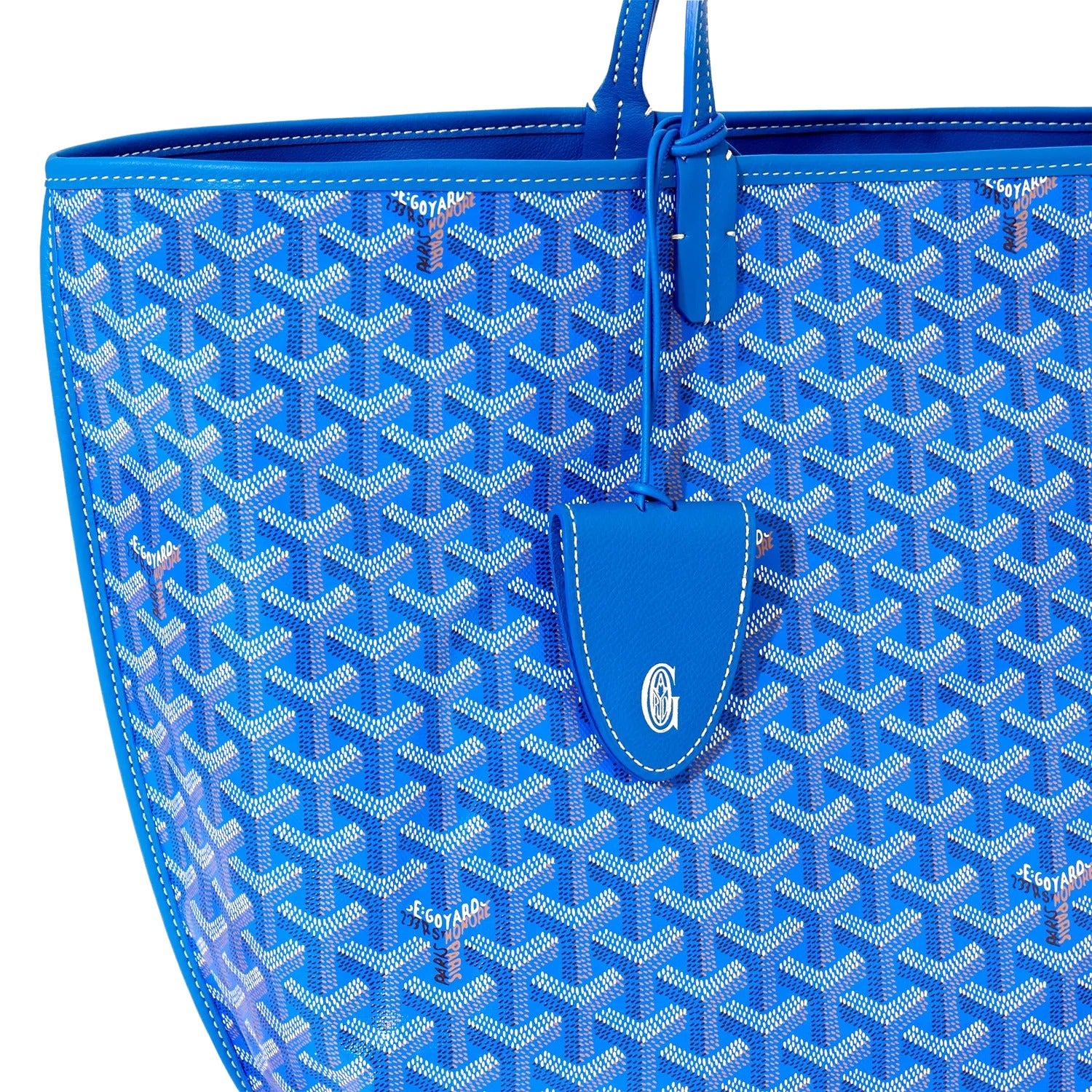Reversible Leather Tote Bag - Large - Sky Blue - 35