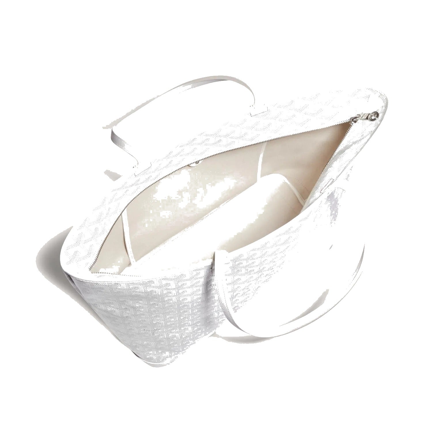 Zippered Canvas Tote - Medium - White - 40