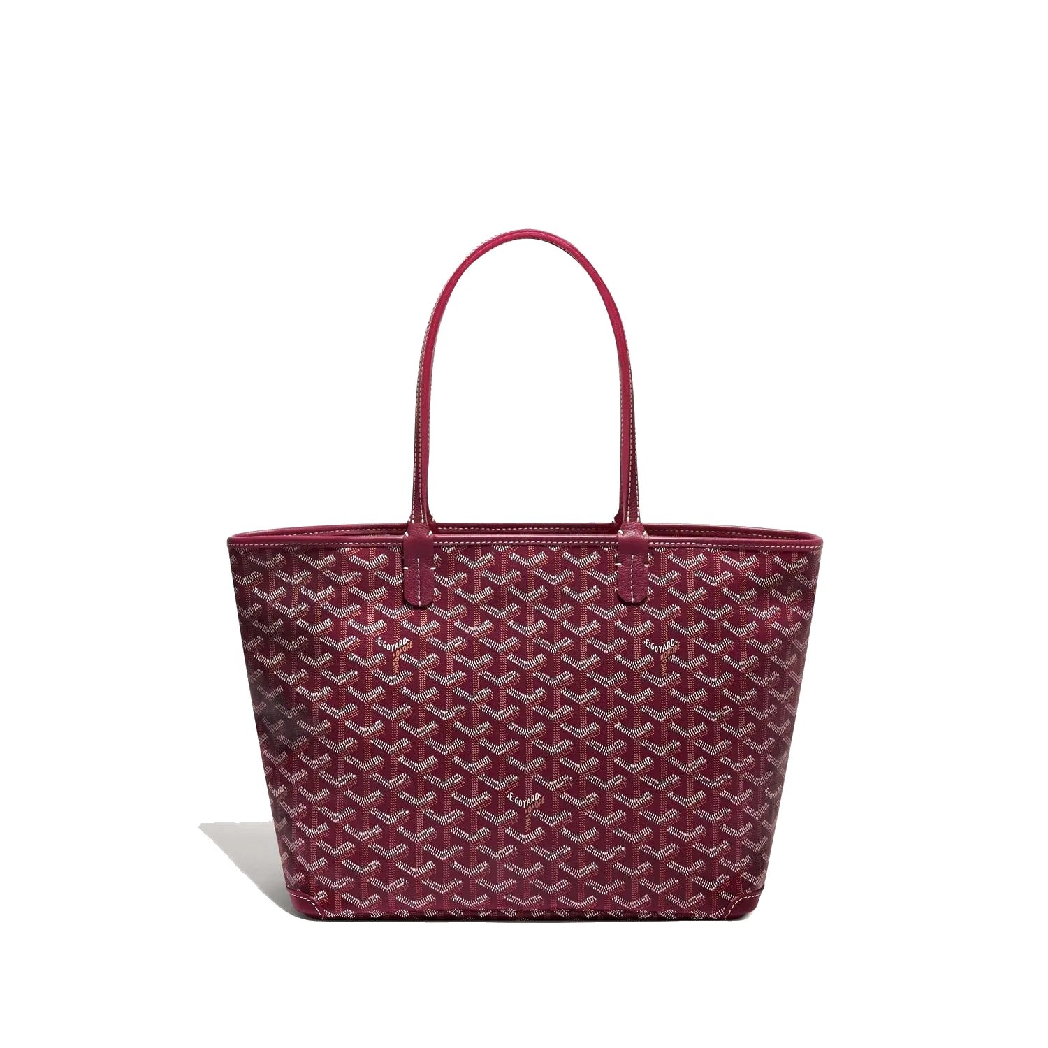 Zippered Canvas Tote - Small - Burgundy - 34