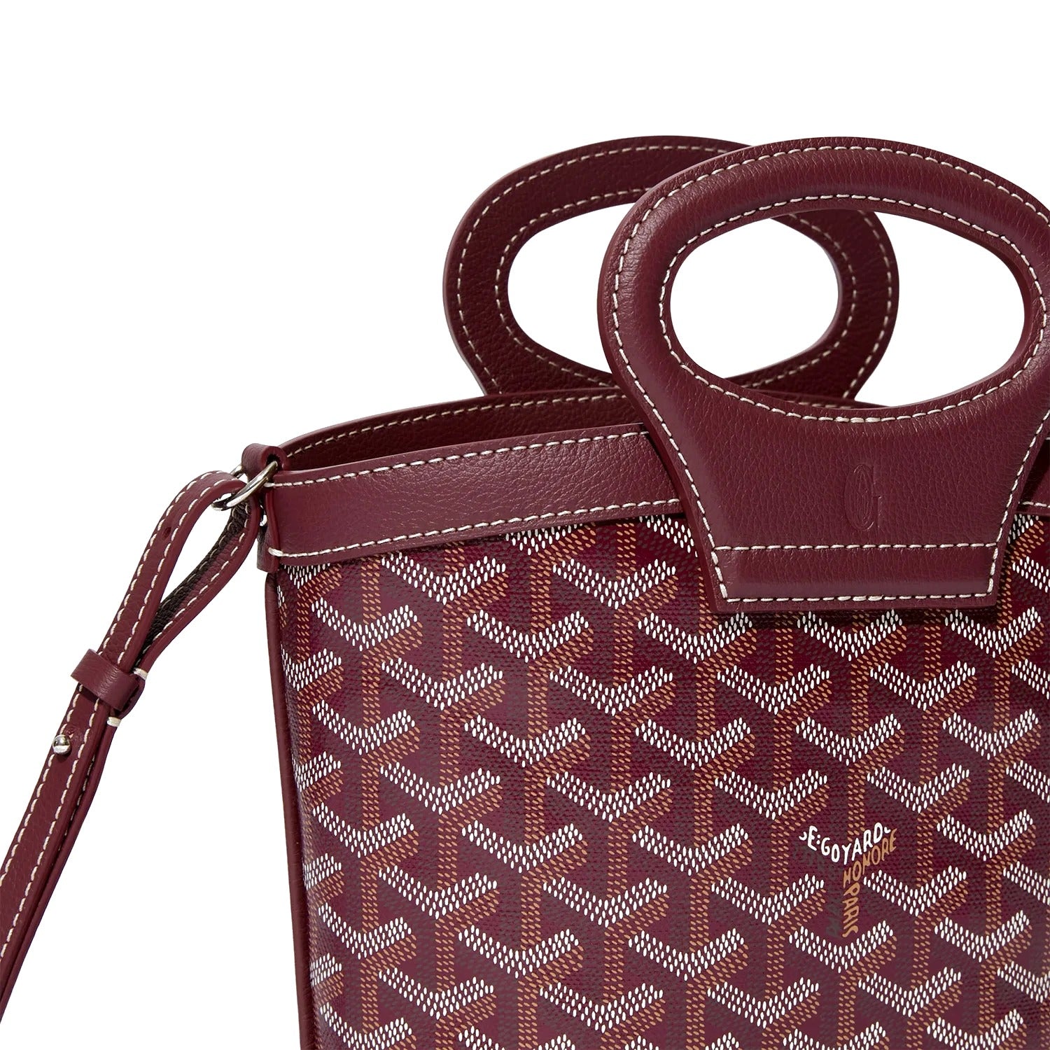 Drawstring Mini Bucket Bag - Burgundy - 35