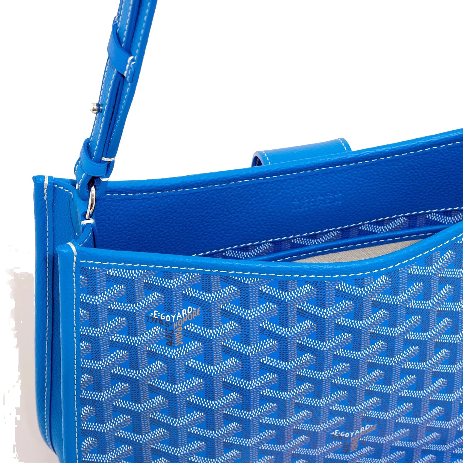 Canvas Flap Crossbody Bag - Sky Blue - 36