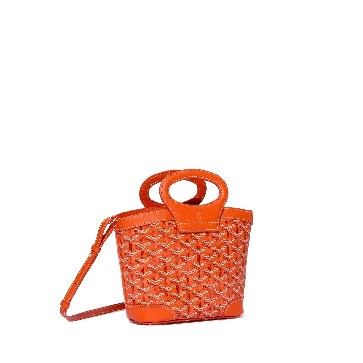 Drawstring Mini Bucket Bag - Orange