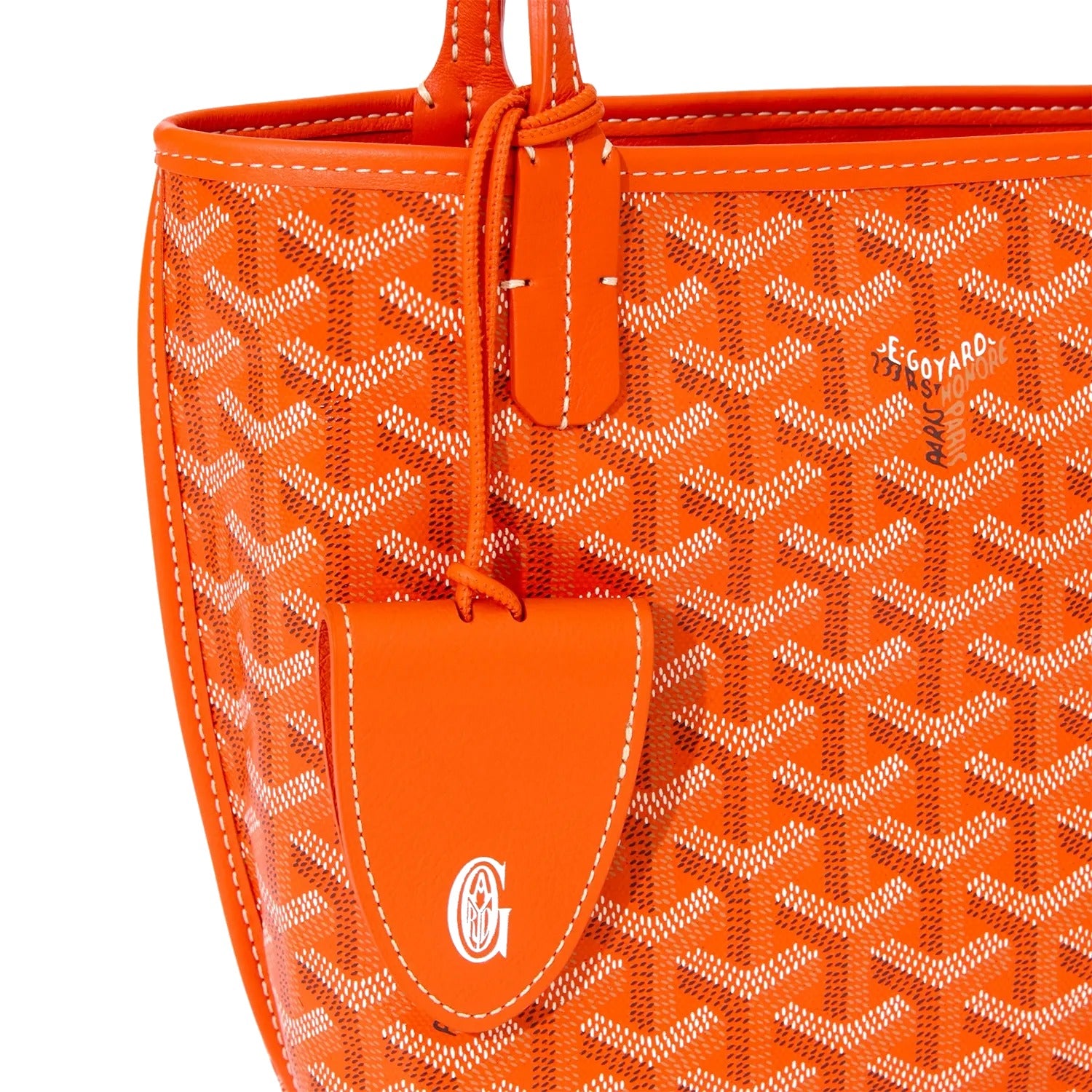 Reversible Leather Mini Tote - Orange - 20
