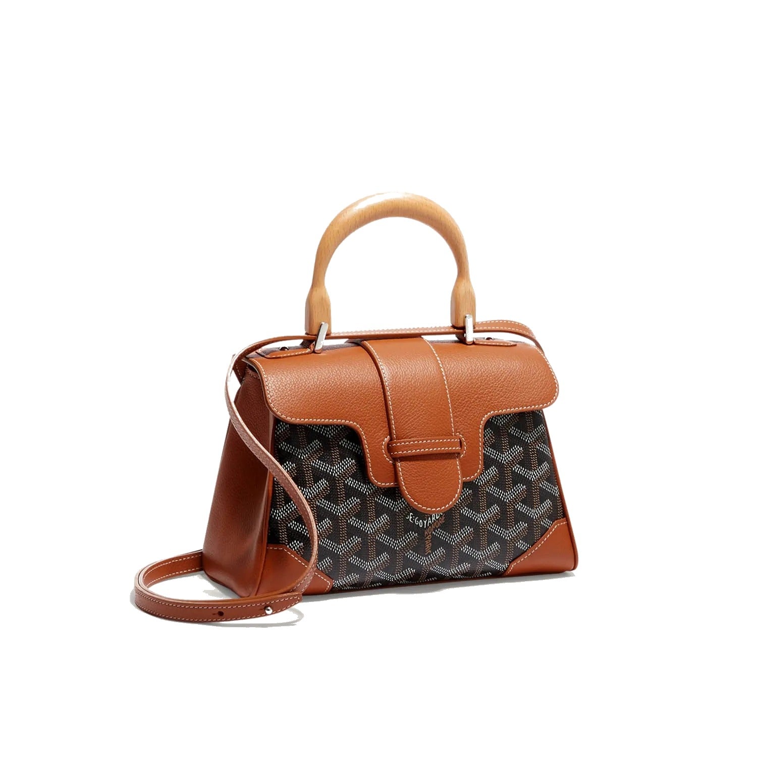 Soft Leather Mini Crossbody Bag - Black & Tan