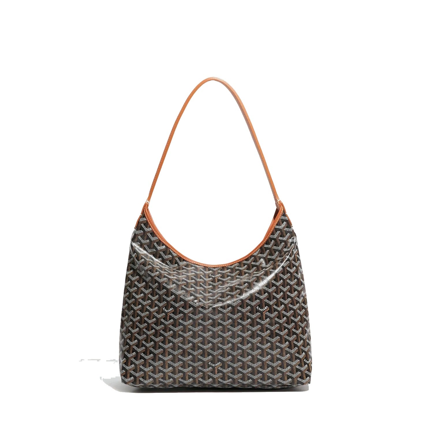 Slouchy Hobo Shoulder Bag - Black & Tan - 8