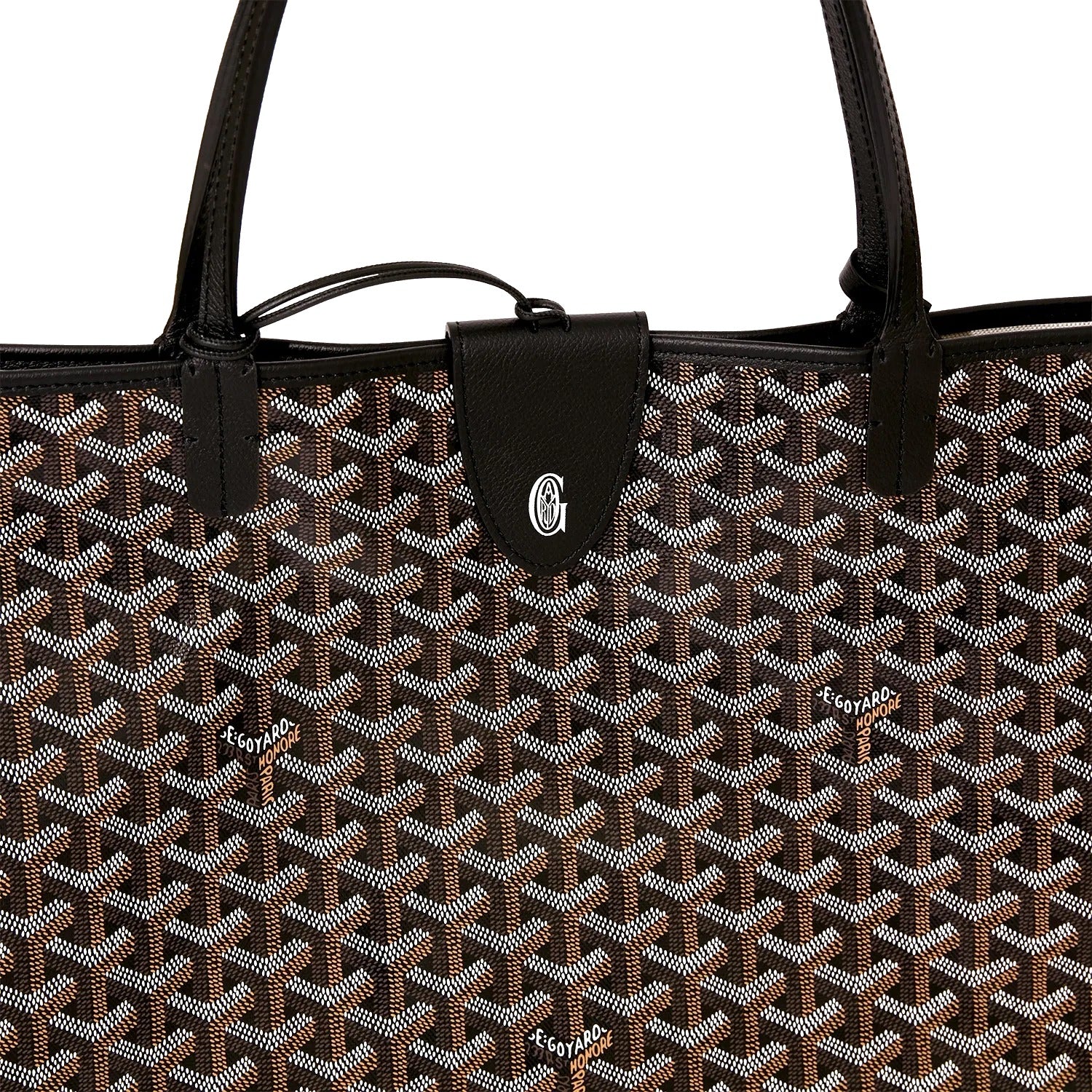 Personalized Initials Canvas Tote - Large - Black - 3