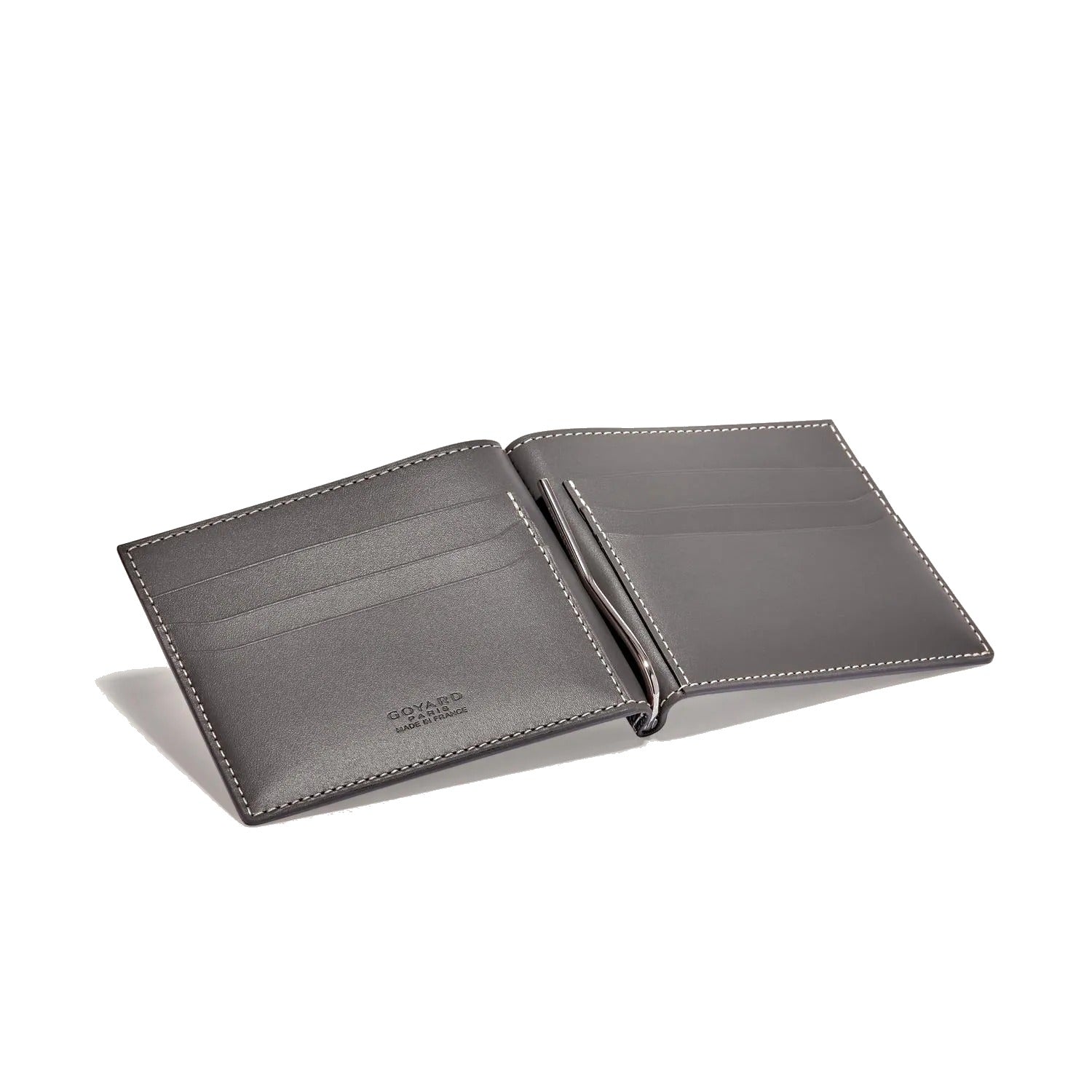 Leather Money Clip Card Holder - Grey - 32