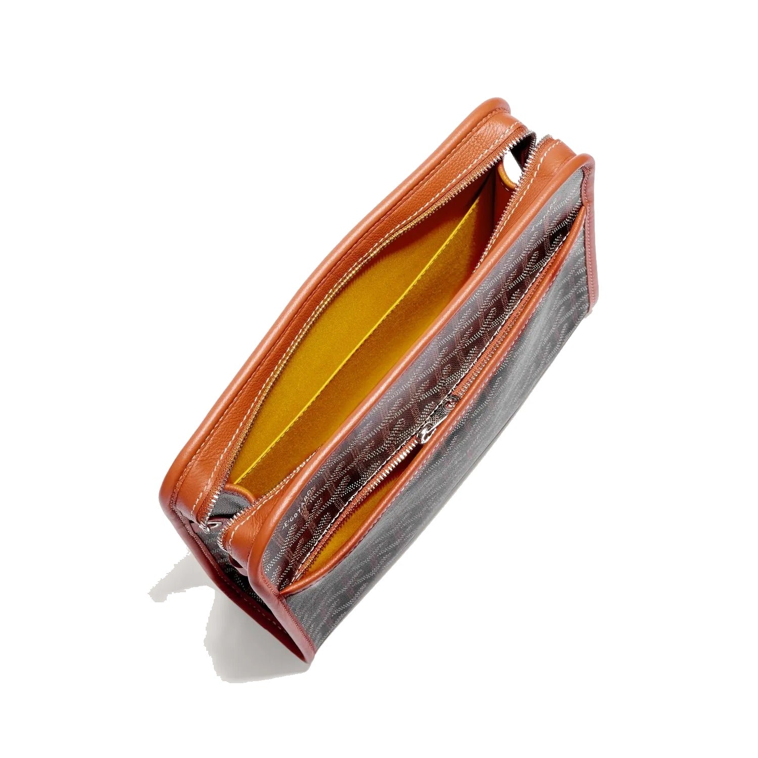 Canvas Toiletry Bag - Medium - Black & Tan - 7