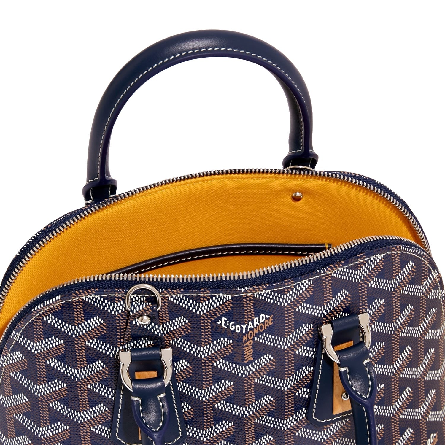 Mini Structured Top-Handle Bag - Navy Blue - 39
