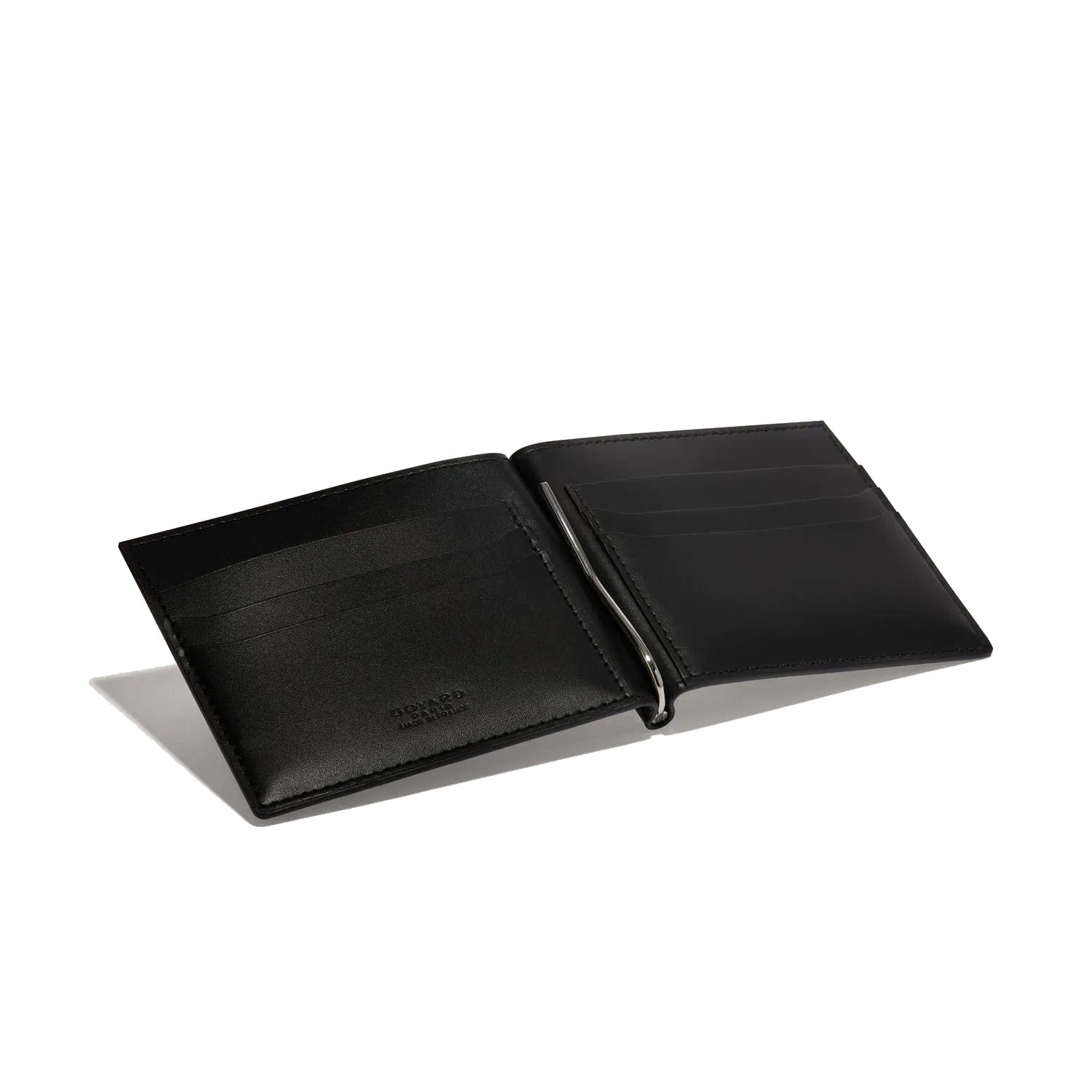 Leather Money Clip Card Holder - Black - 2