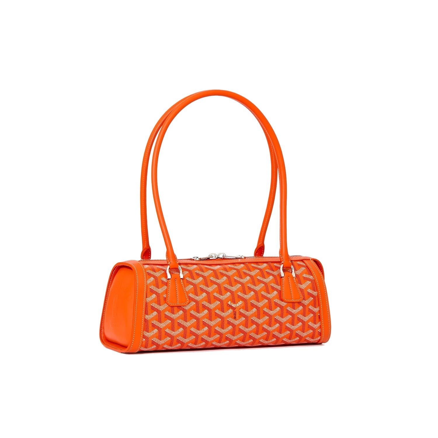 Round Structured Top-Handle Bag - Orange
