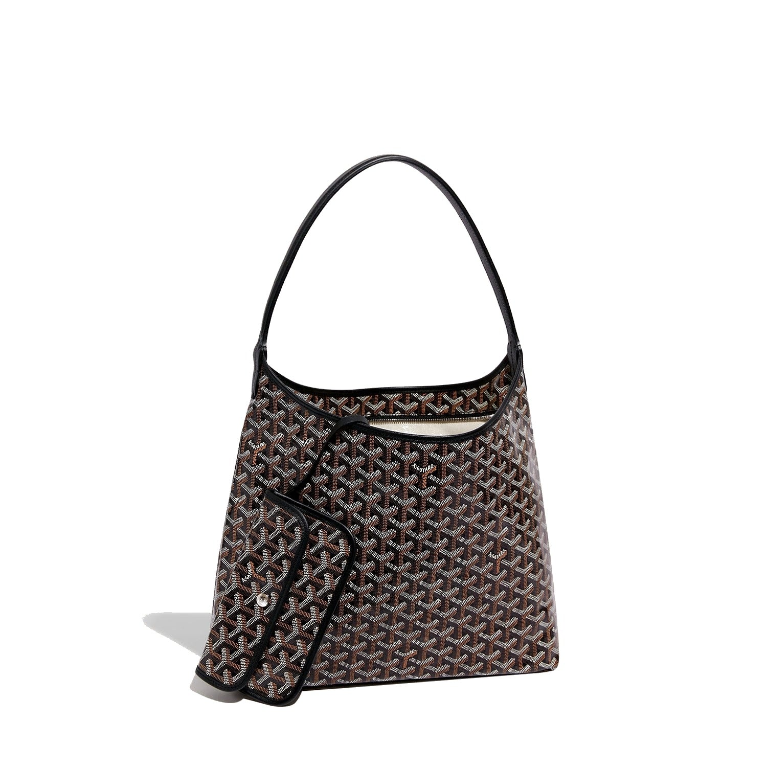 Slouchy Hobo Shoulder Bag - Black - 3