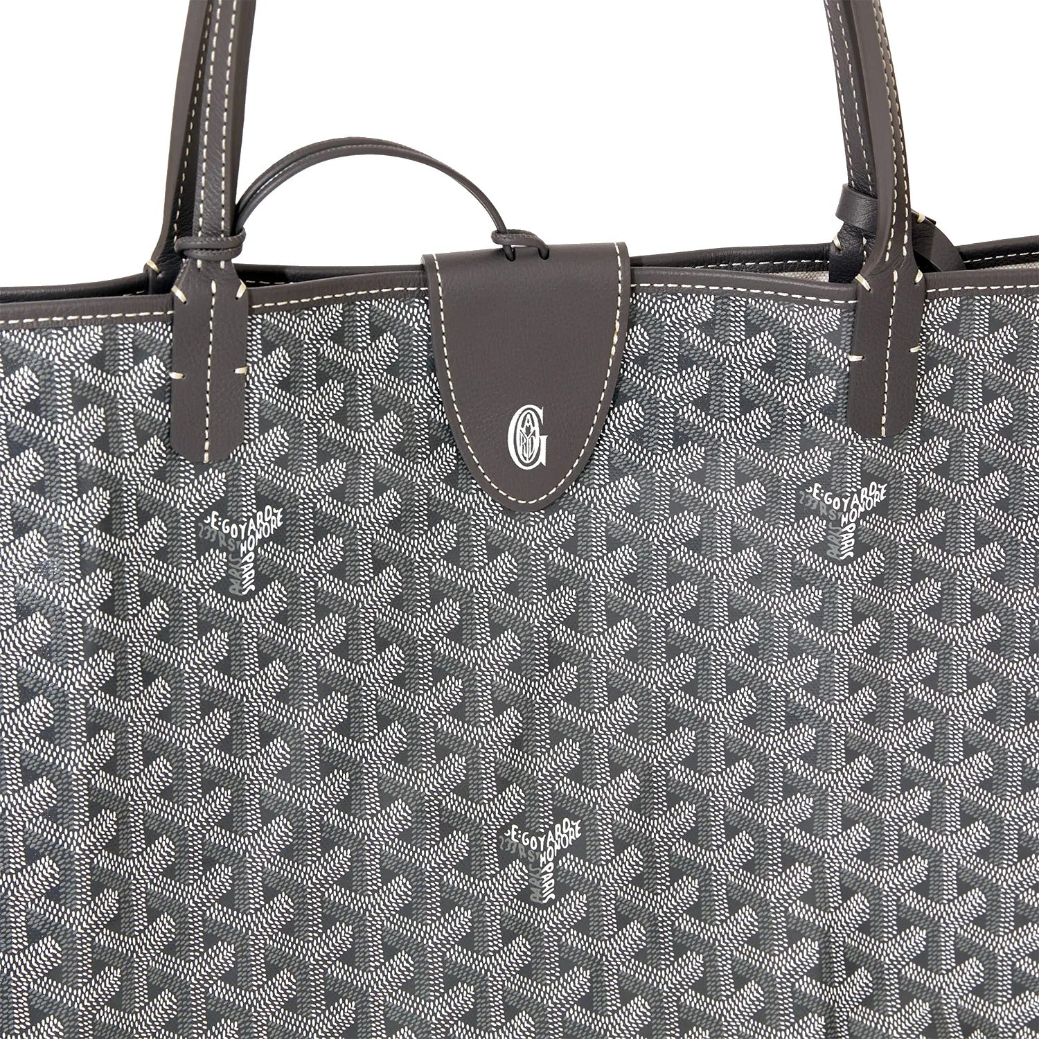 Personalized Initials Canvas Tote - Large - Grey - 63