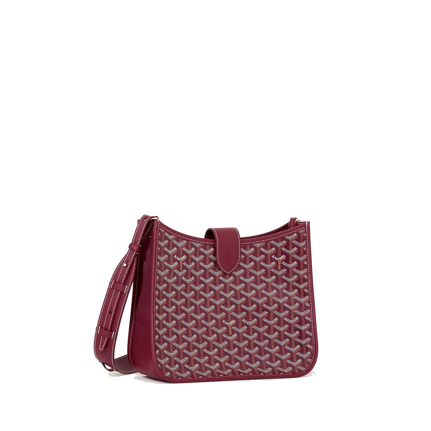 Canvas Flap Crossbody Bag - Burgundy