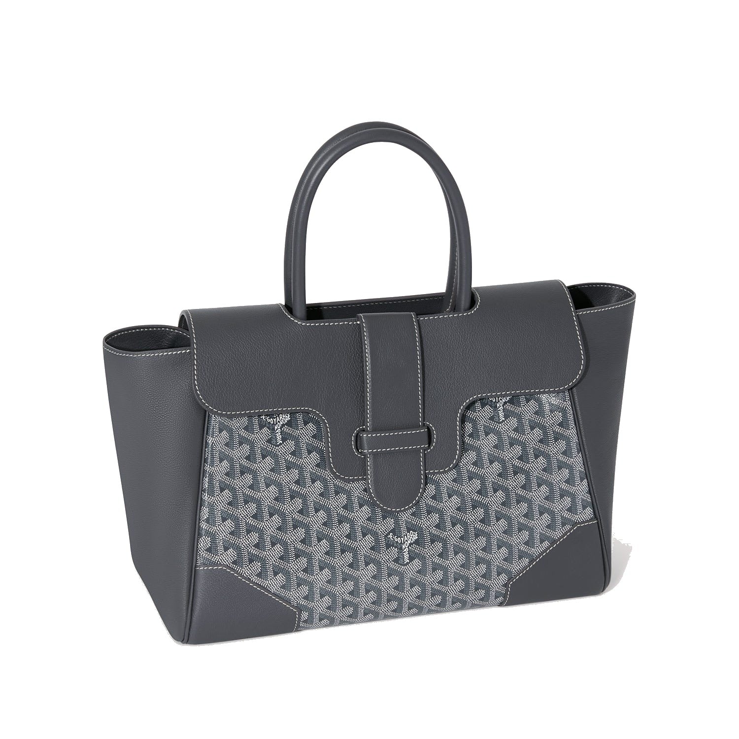 Structured Convertible Tote Bag - Grey - 74