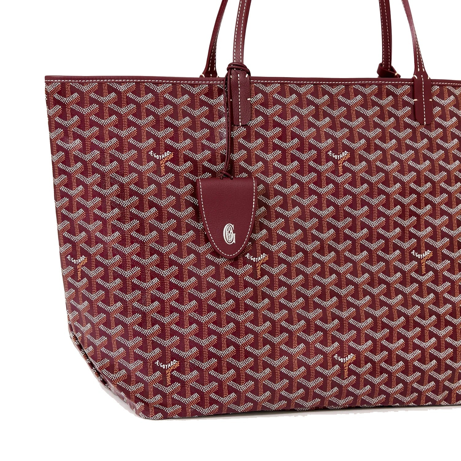 Personalized Initials Canvas Tote - Large - Burgundy - 52