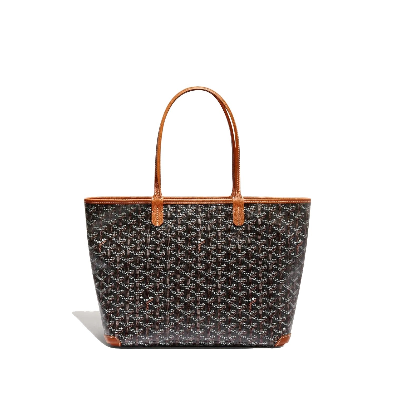 Zippered Canvas Tote - Small - Black & Tan - 6