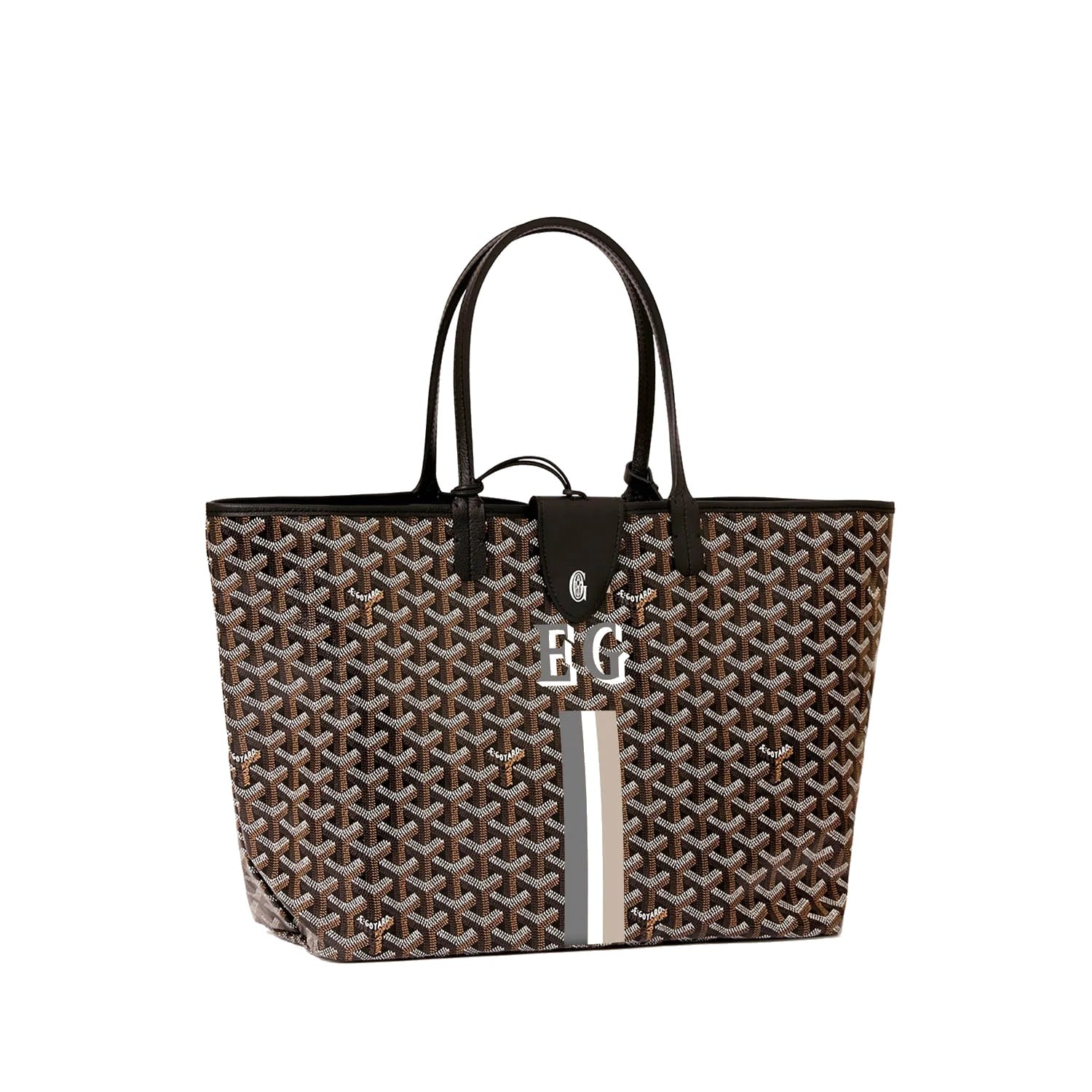 Canvas Tote with Personalized Stripes - Small - Black
