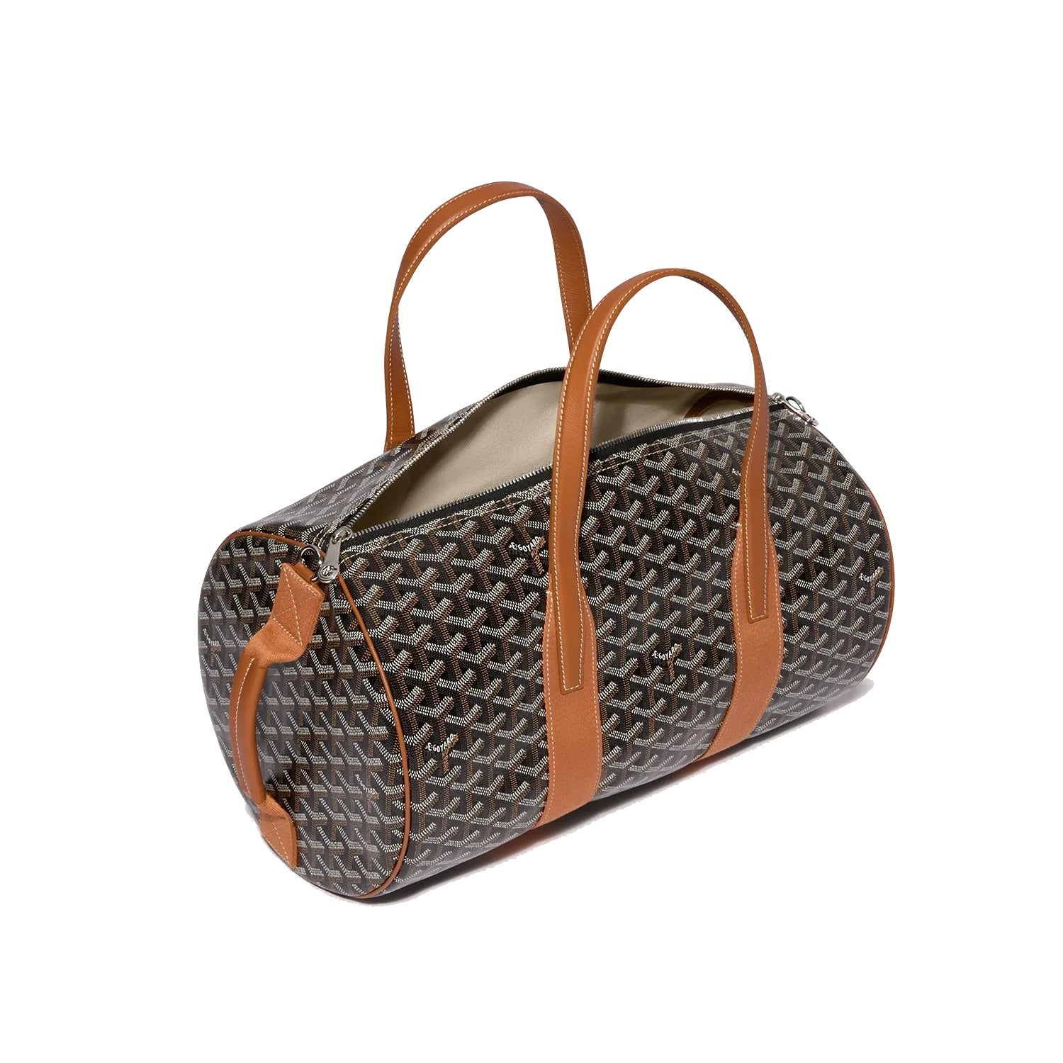 Canvas Sports Duffel Bag - Black & Tan - 7