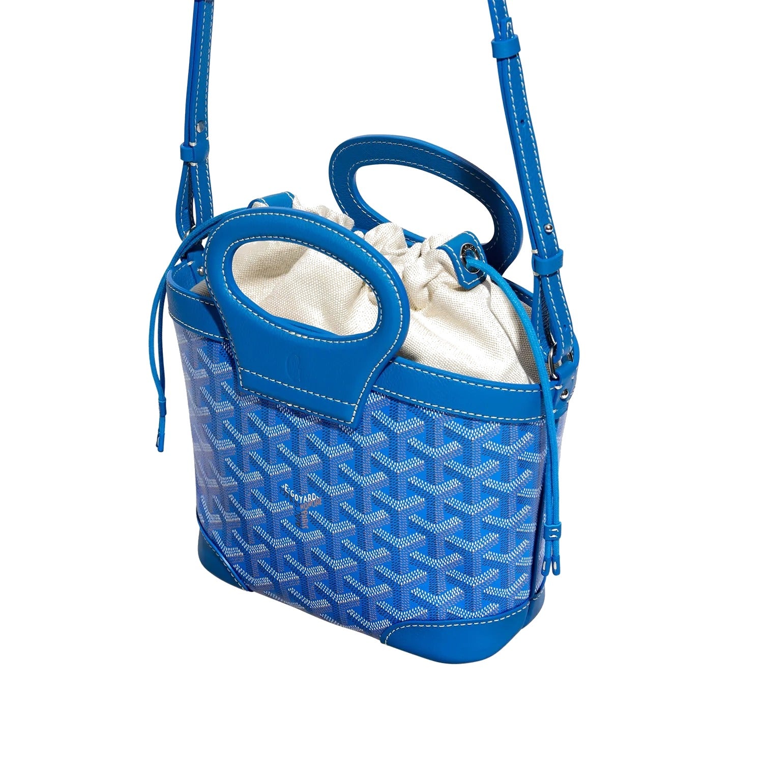 Drawstring Mini Bucket Bag - Sky Blue - 28