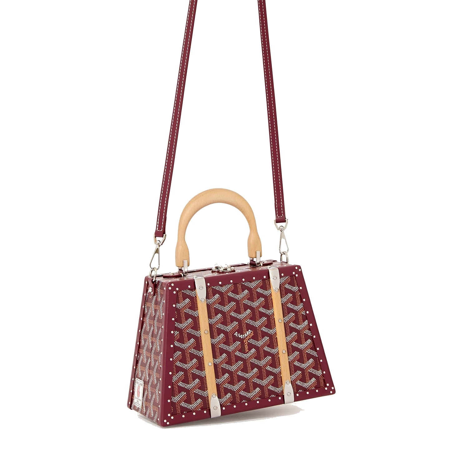 Mini Structured Trunk Crossbody - Burgundy - 25