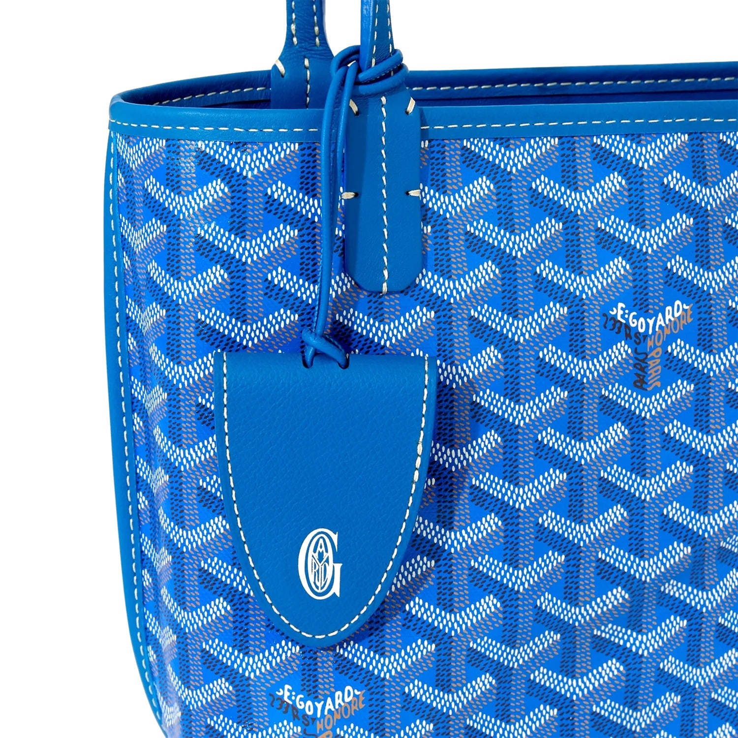 Reversible Leather Mini Tote - Sky Blue - 35