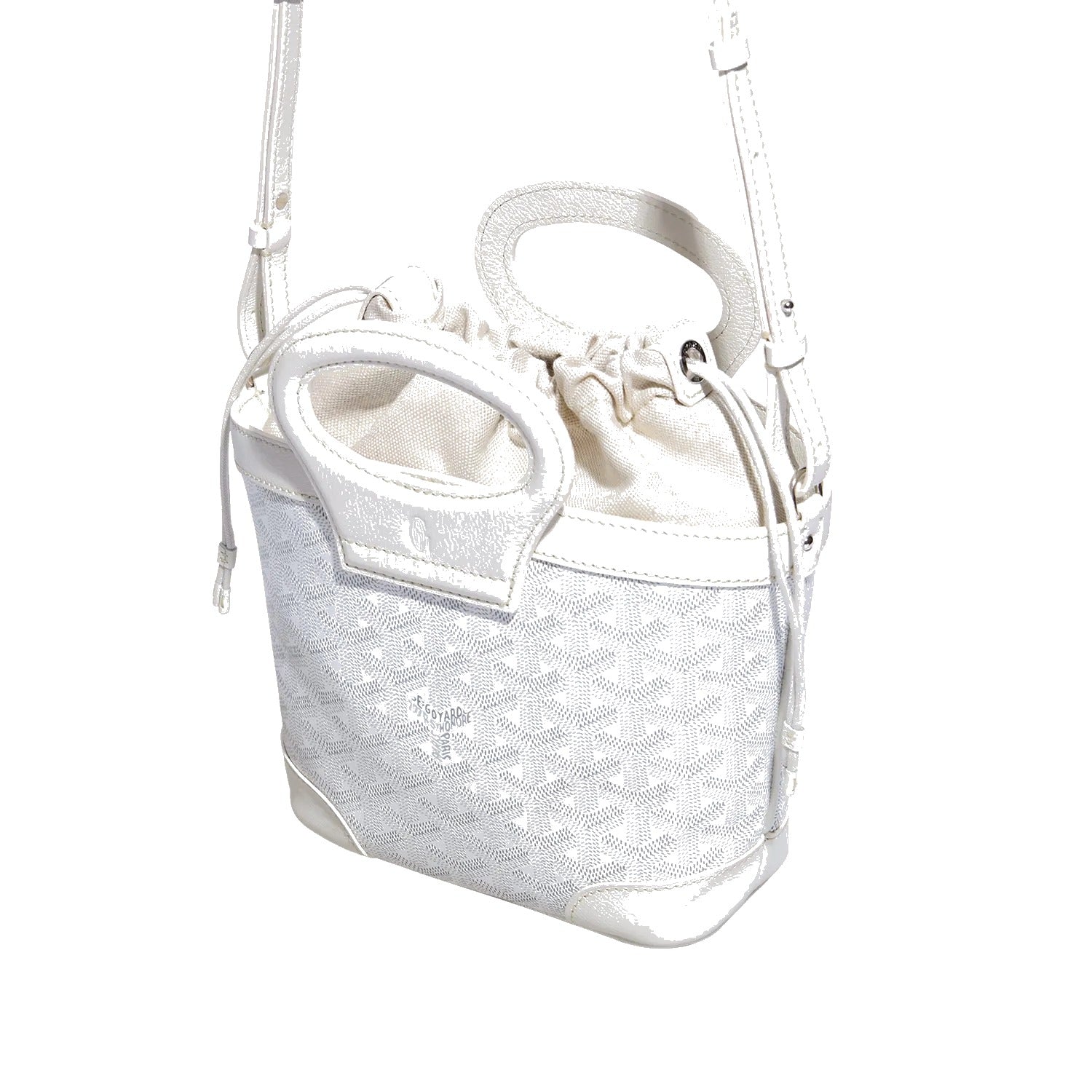 Drawstring Mini Bucket Bag - White - 40