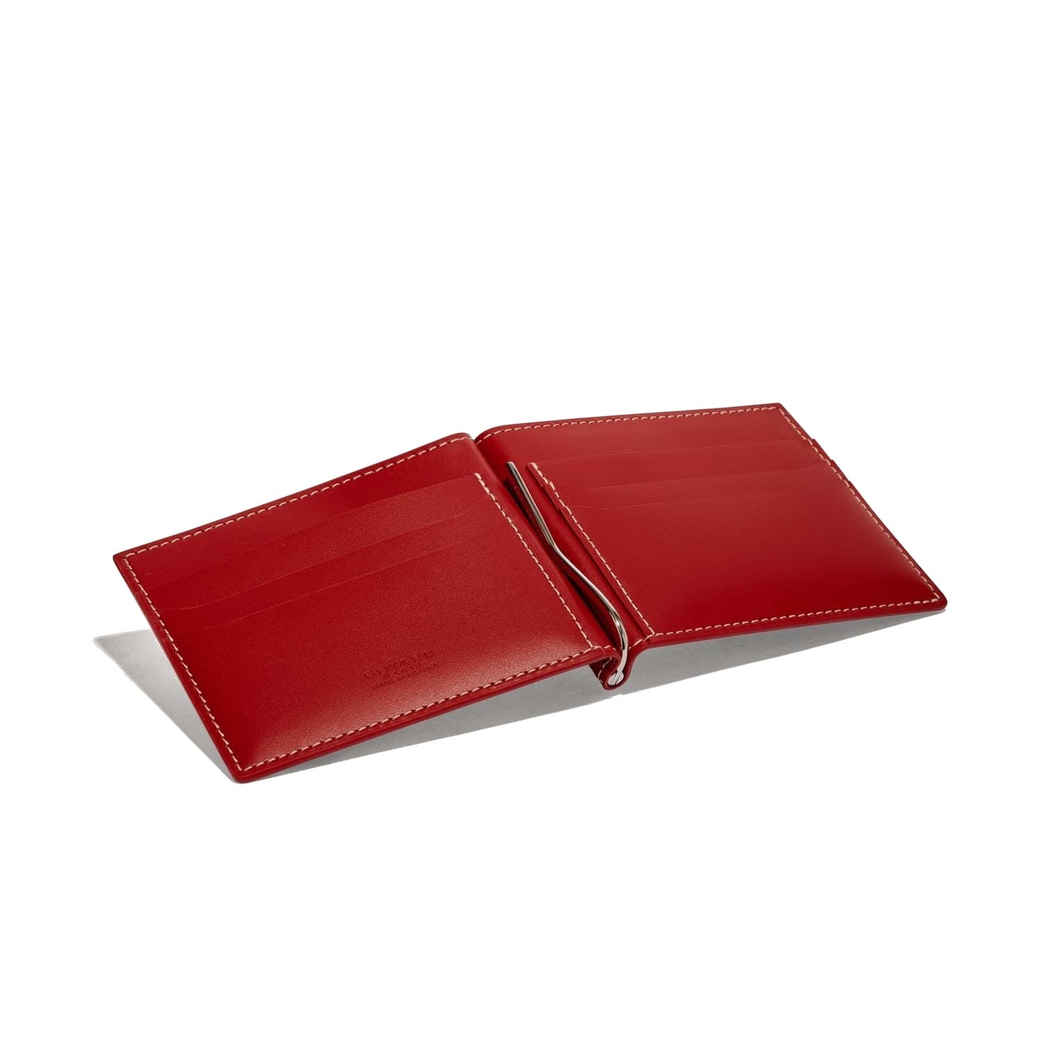Leather Money Clip Card Holder - Red - 8