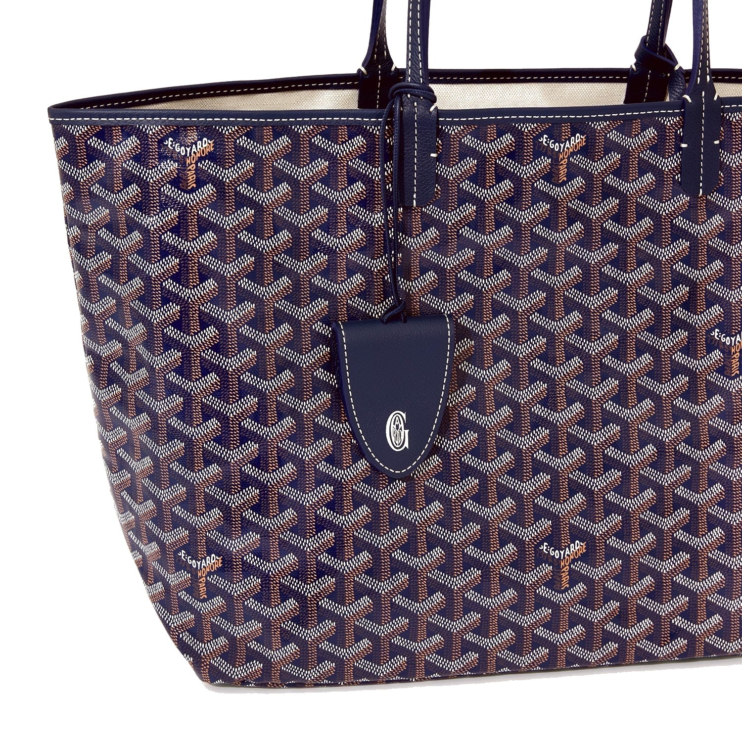 Canvas Tote with Personalized Stripes - Small - Navy Blue - 48