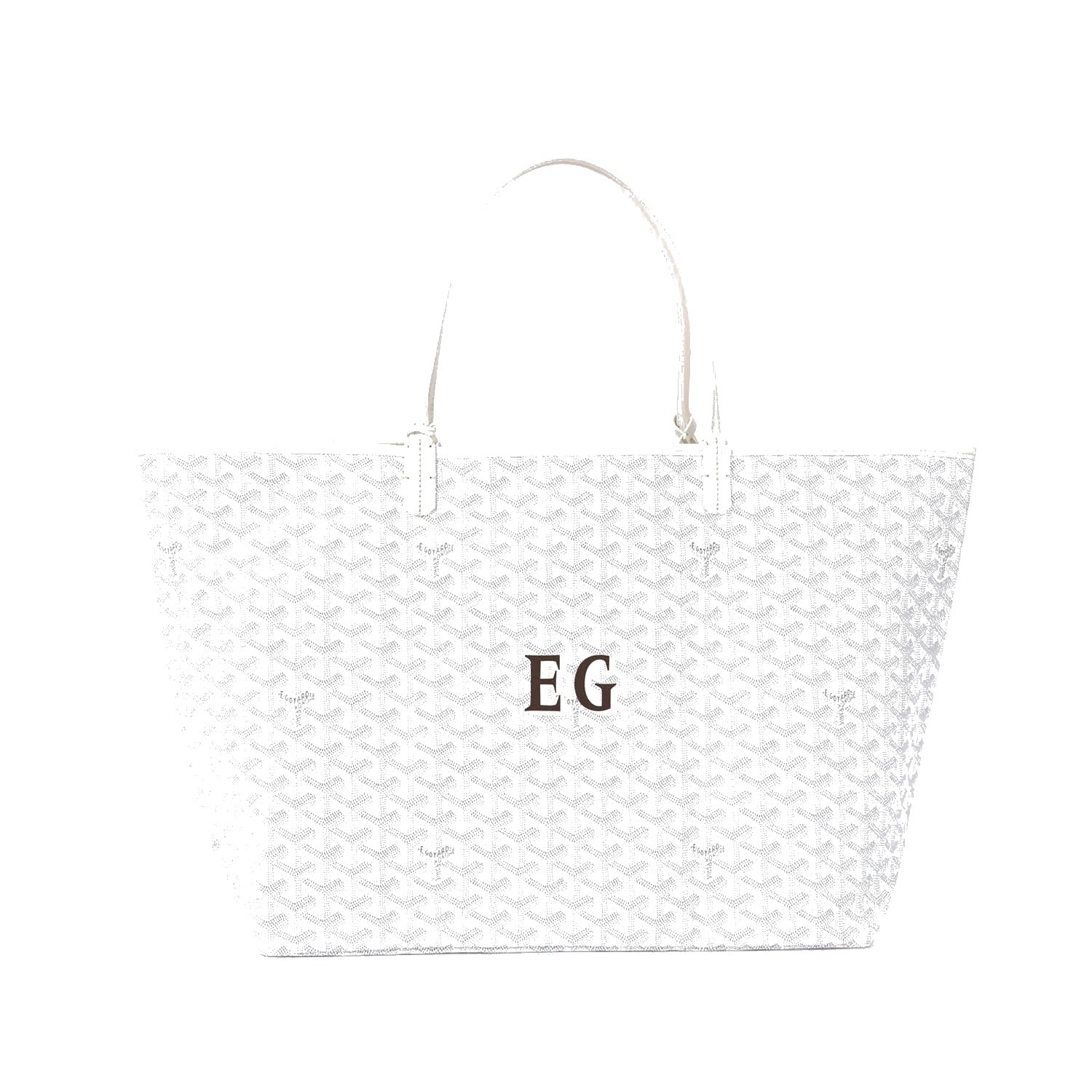 Personalized Initials Canvas Tote - Large - White - 56